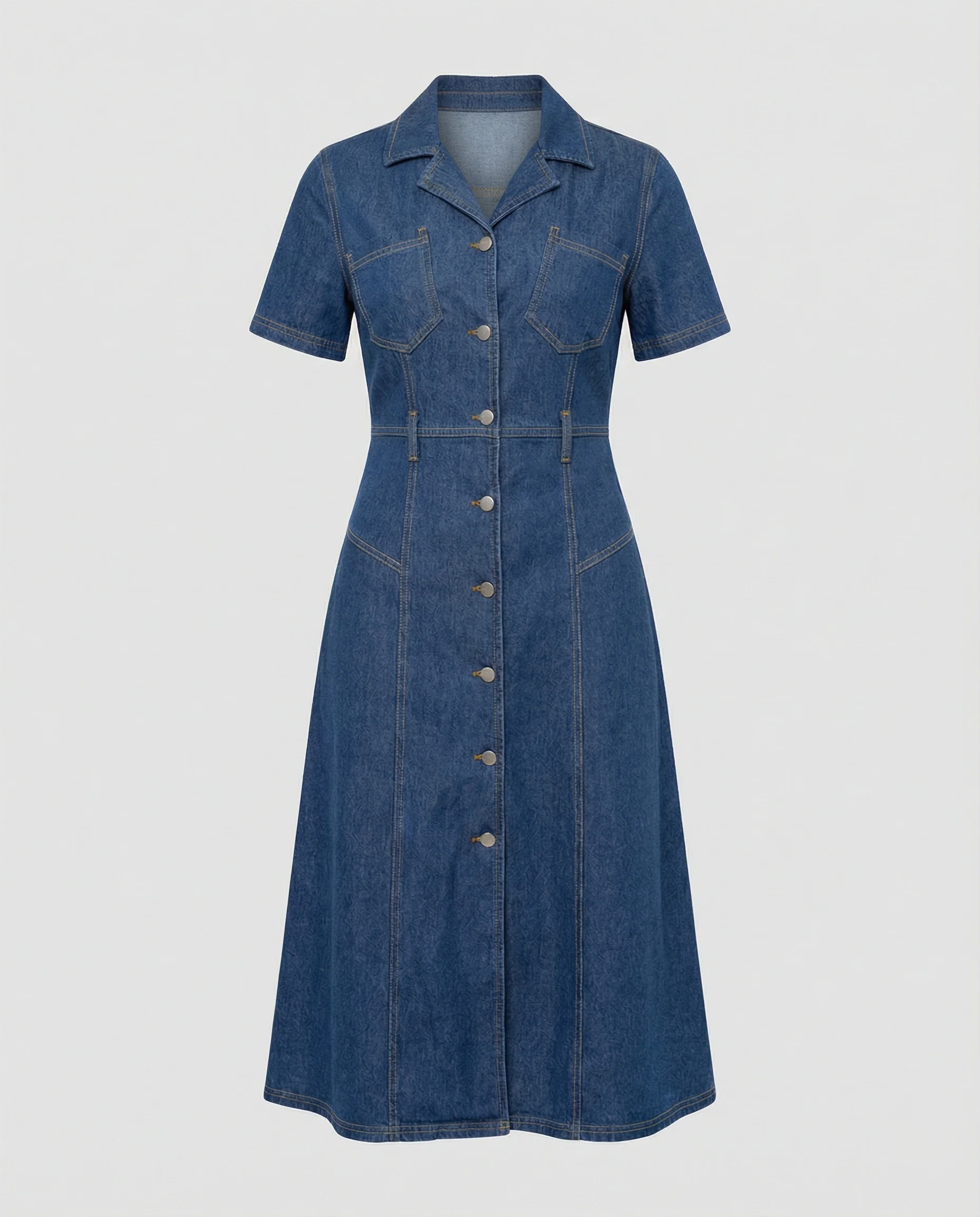 Damen Jeanskleid Midi mit Knopfleiste - Image 5