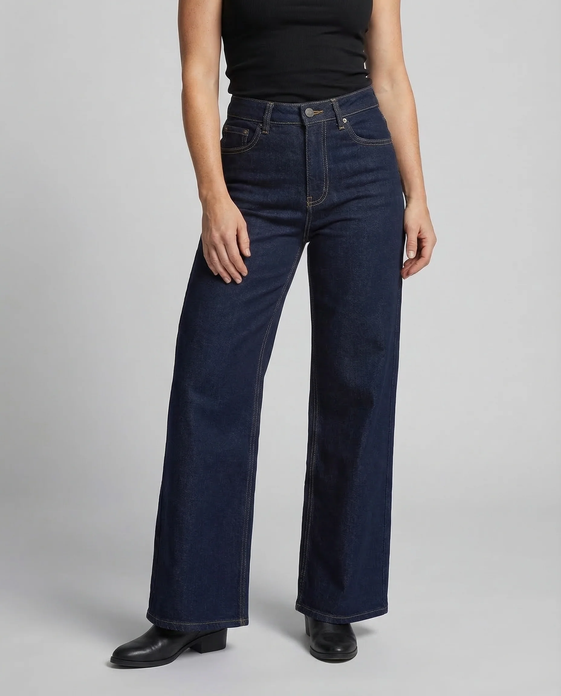 Damen Palazzo Jeans Elastisch - Image 2