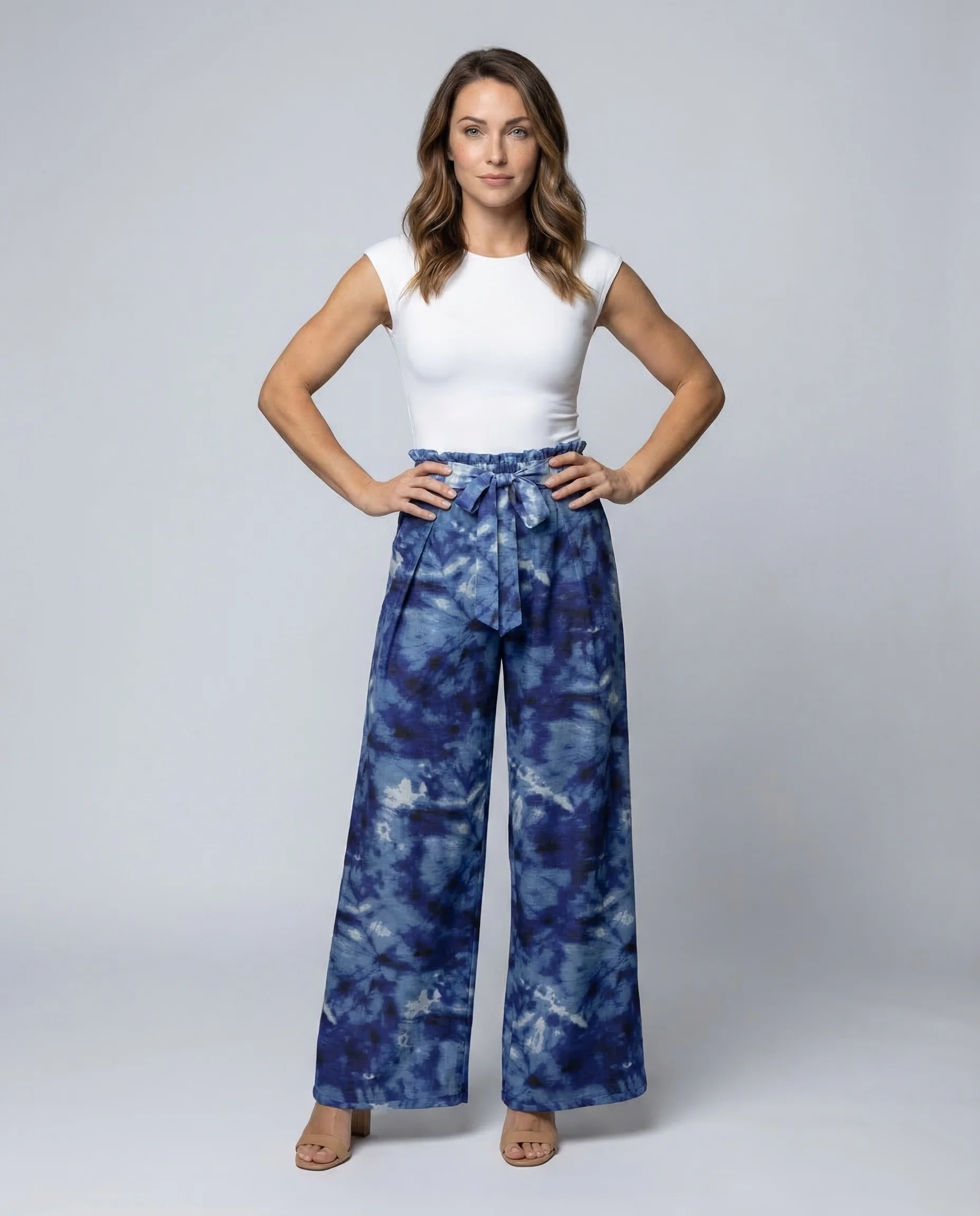 Damen Batik Hose High Waist