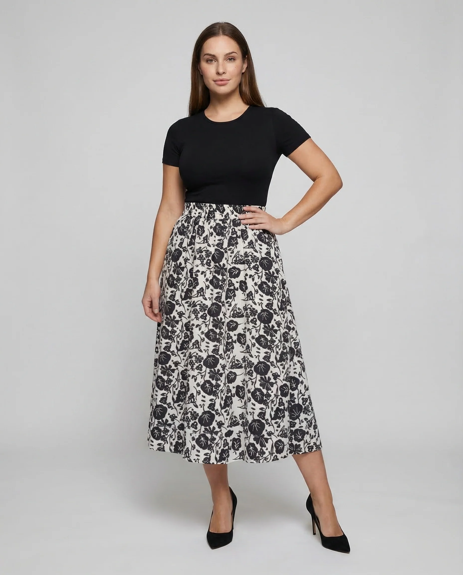Midirock Damen Jacquard Muster