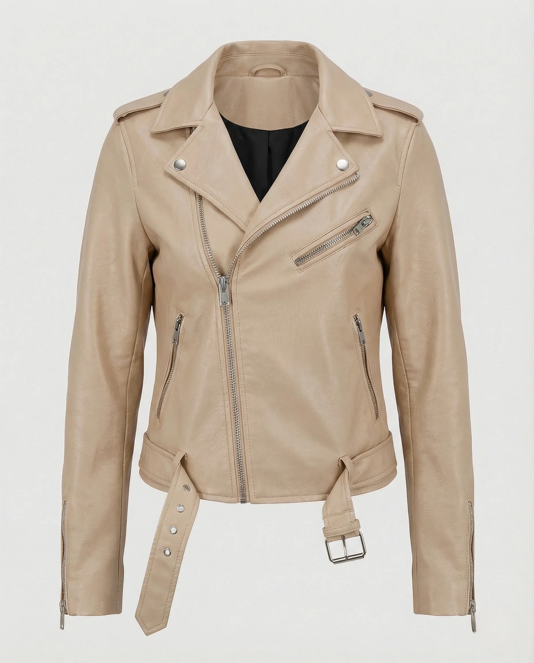 Damen Bikerjacke mit Taillengürtel - Image 12