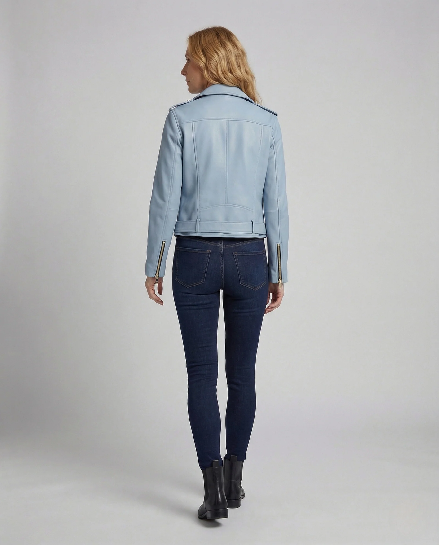 Damen Bikerjacke mit Taillengürtel - Image 4