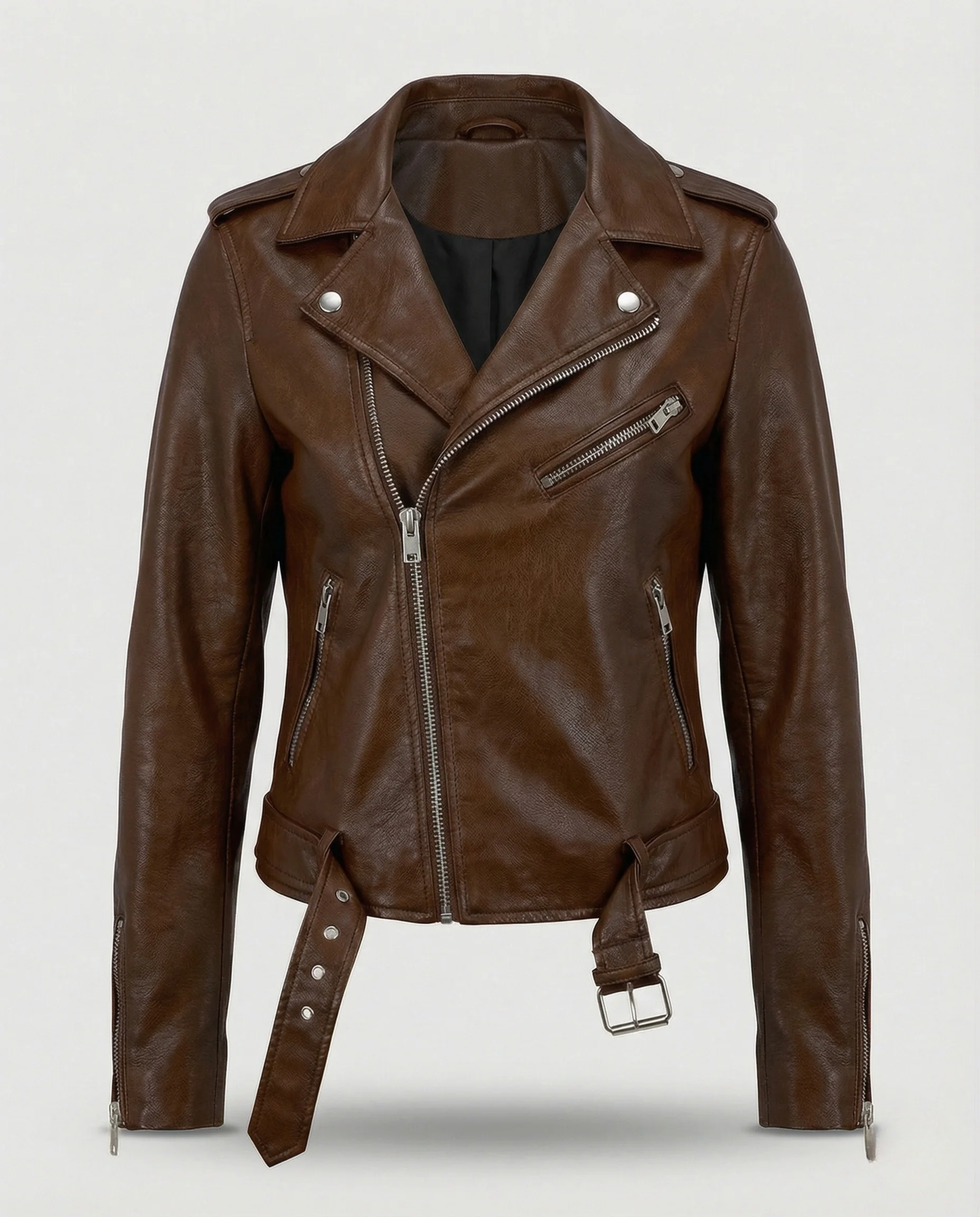 Damen Bikerjacke mit Taillengürtel - Image 7