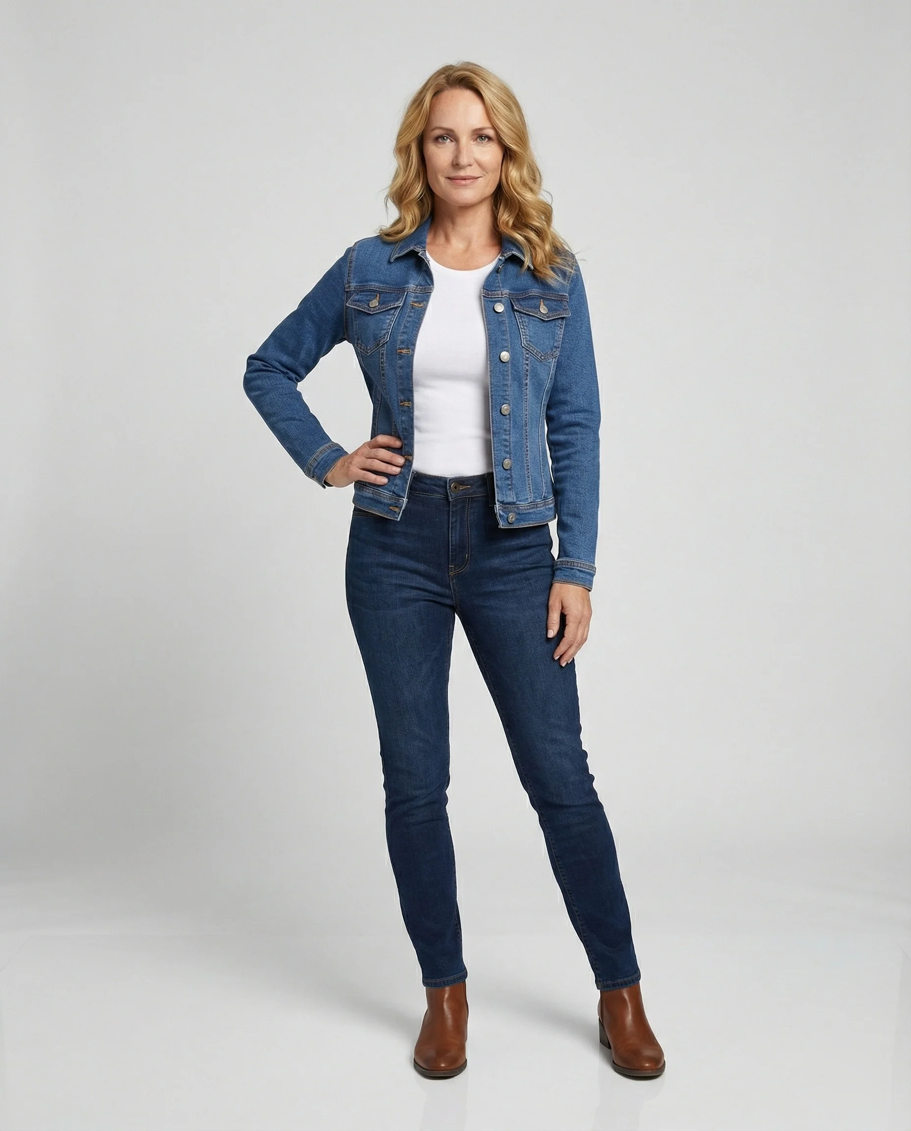 Damen Jeansjacke tailliert elastisch - Image 2