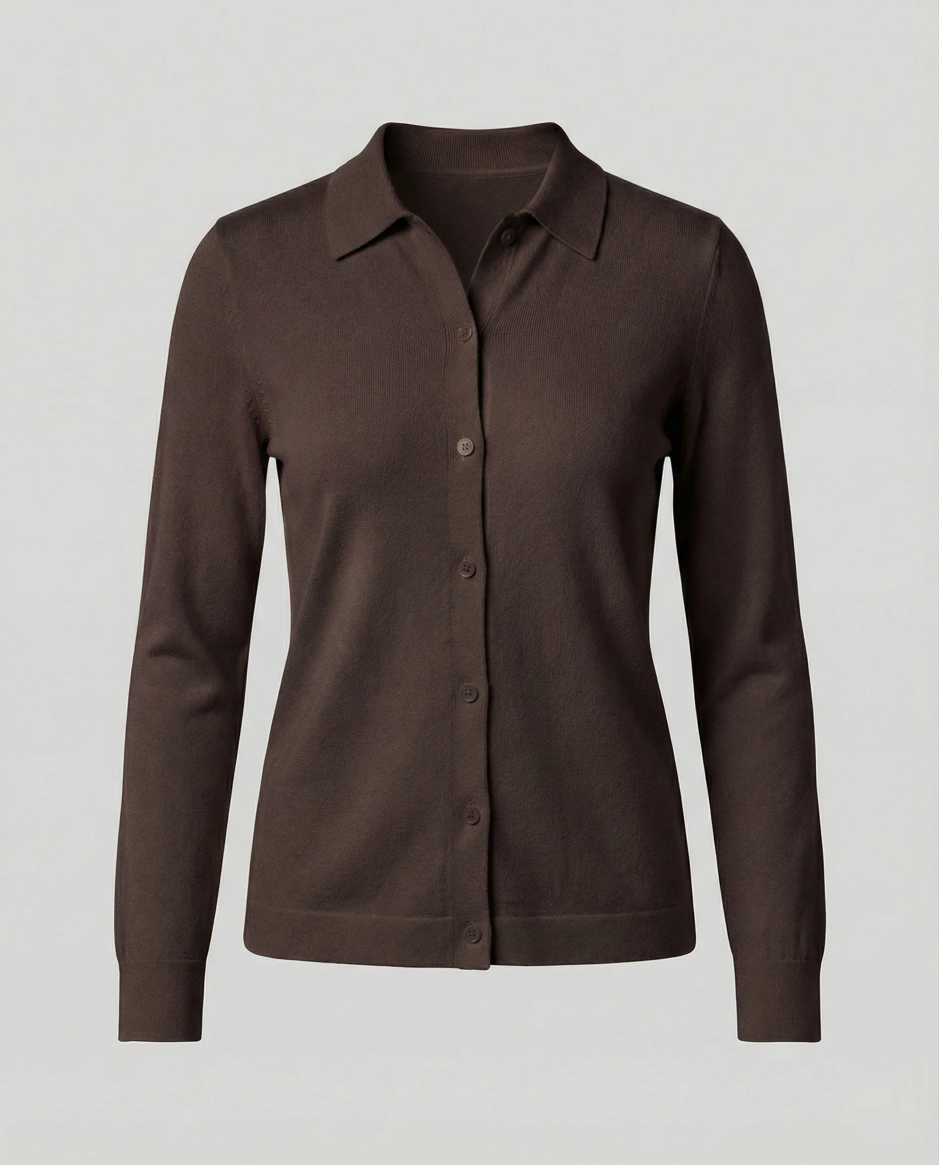 Feinstrick-Hemdbluse mit verdeckter Knopfleiste und verlängerten Manschetten Heidi-Mode - Image 6