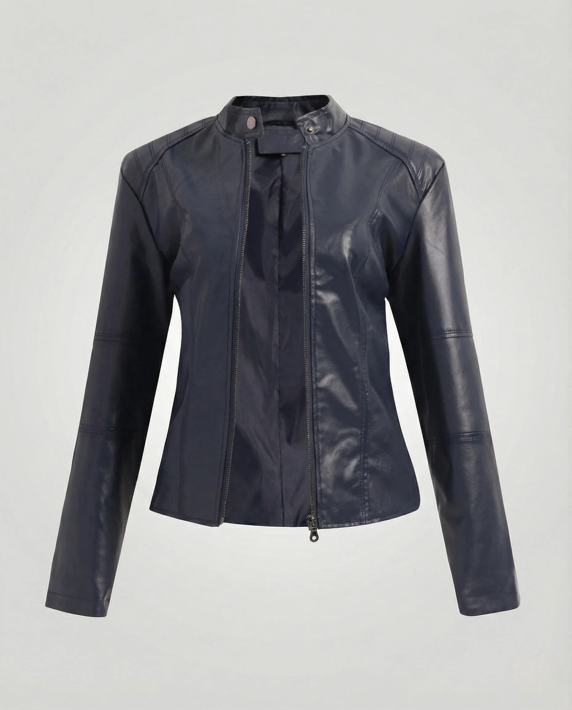 Damen Jacke Lederoptik tailliert - Image 8
