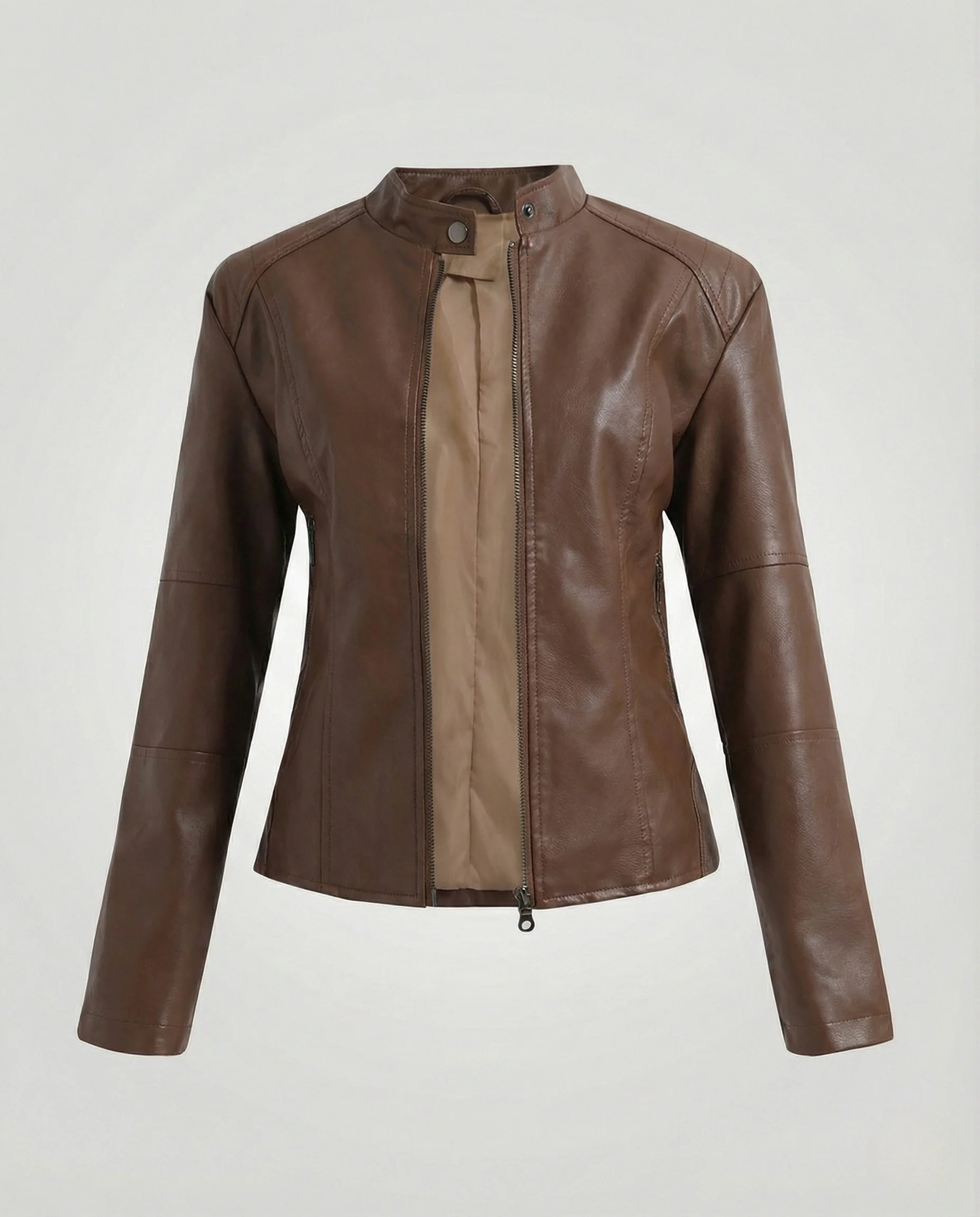 Damen Jacke Lederoptik tailliert - Image 9