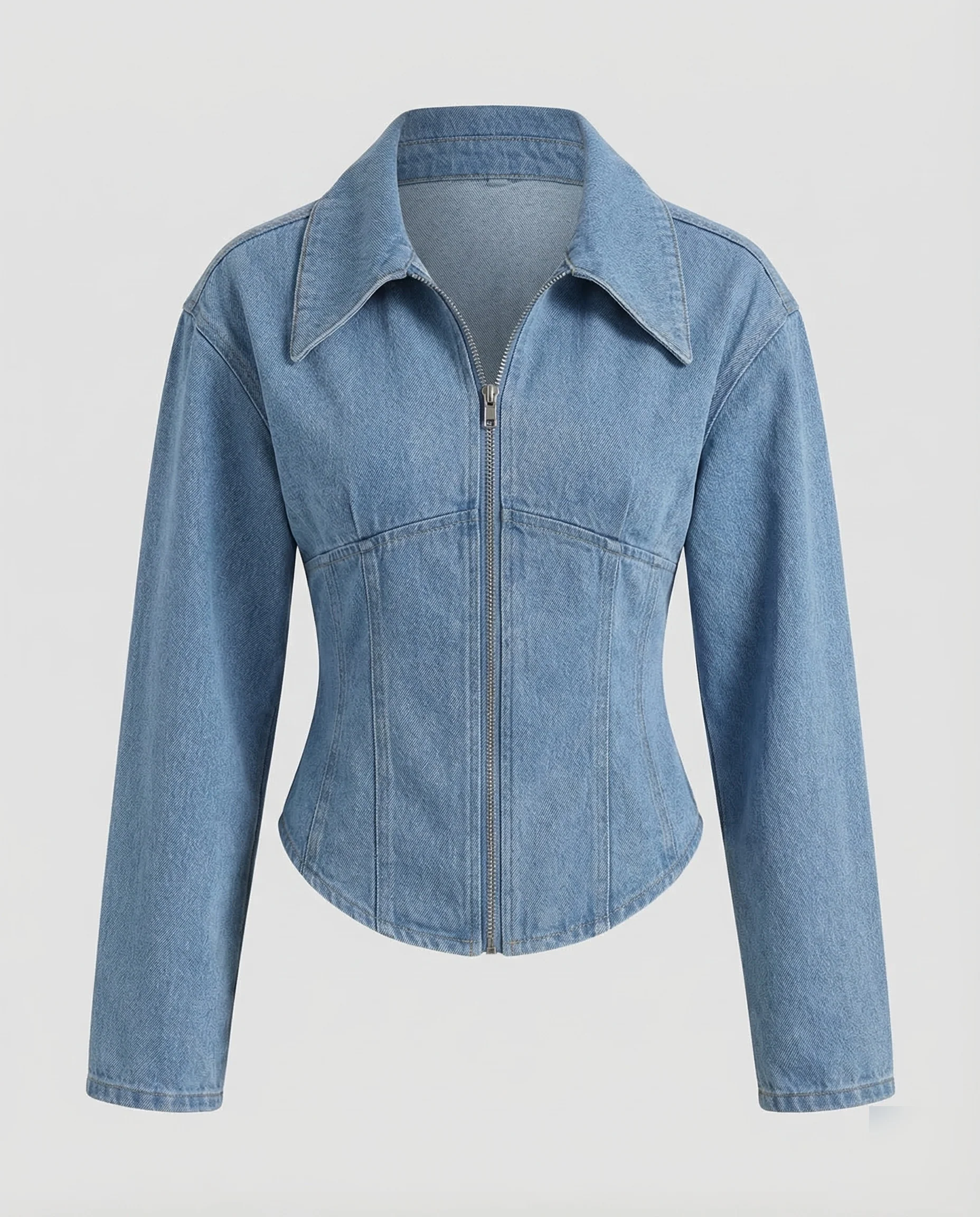 Damen Jeansjacke tailliert mit Reißverschluss - Image 5