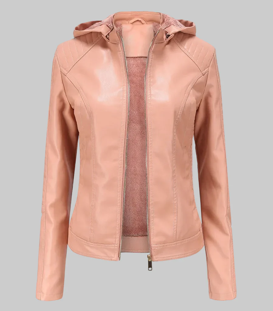Übergangsjacke Damen Schwarz Teddyfutter - Image 7