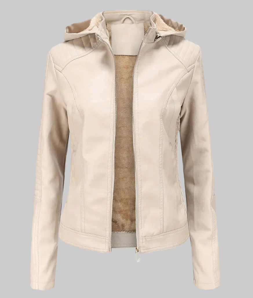 Übergangsjacke Damen Schwarz Teddyfutter - Image 8
