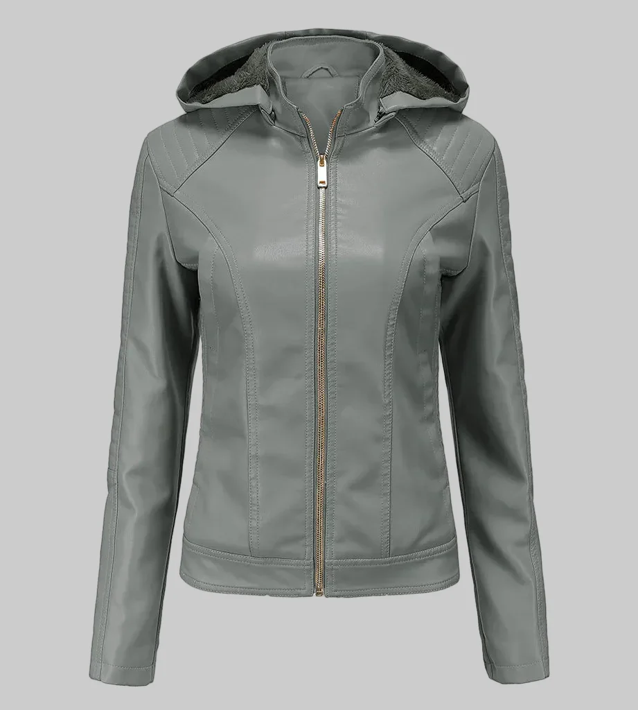 Übergangsjacke Damen Schwarz Teddyfutter - Image 9