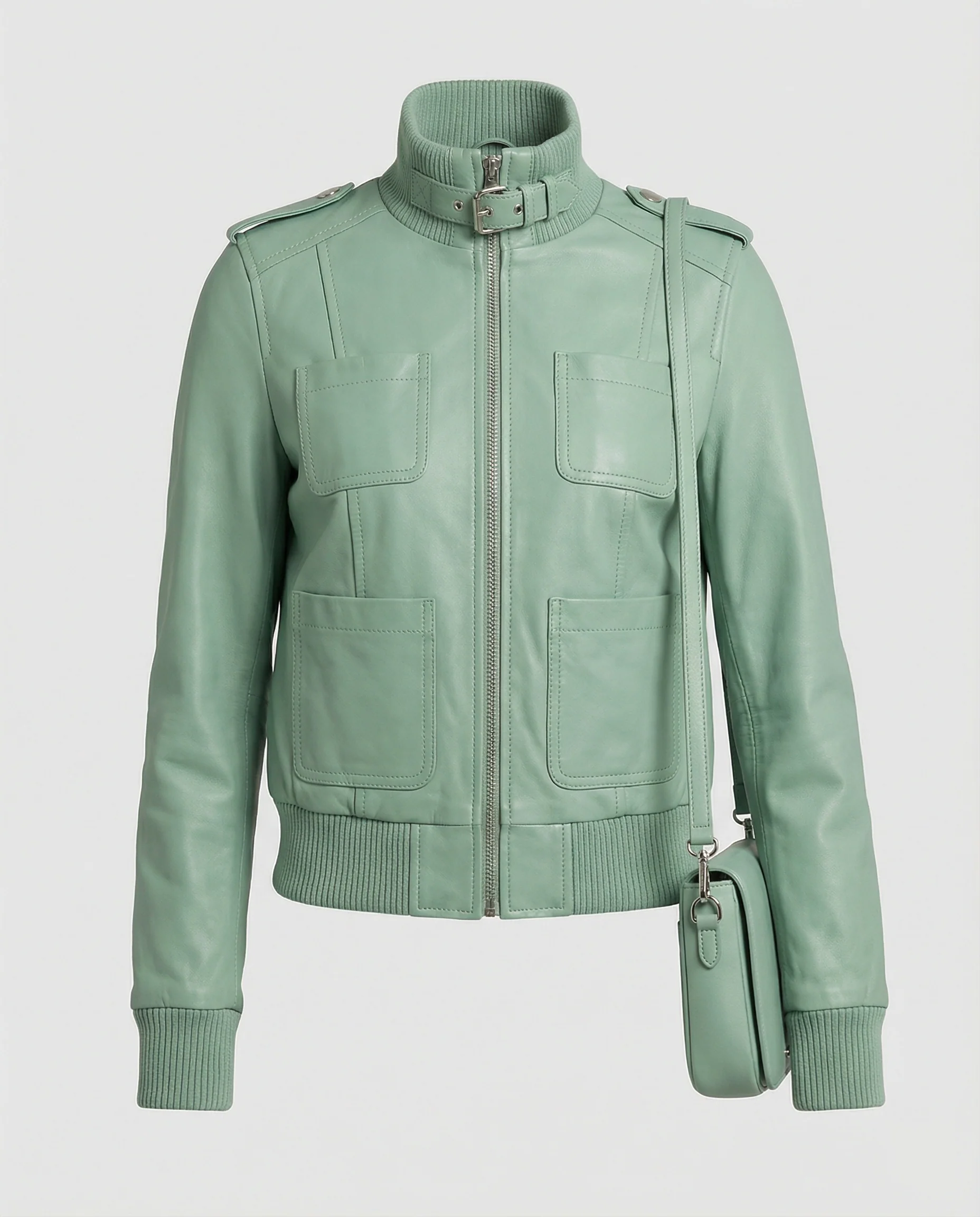 Kurzblousonjacke mit hochschließendem Stehkragen und dekorativer Längssteppung Heidi-Mode - Image 5