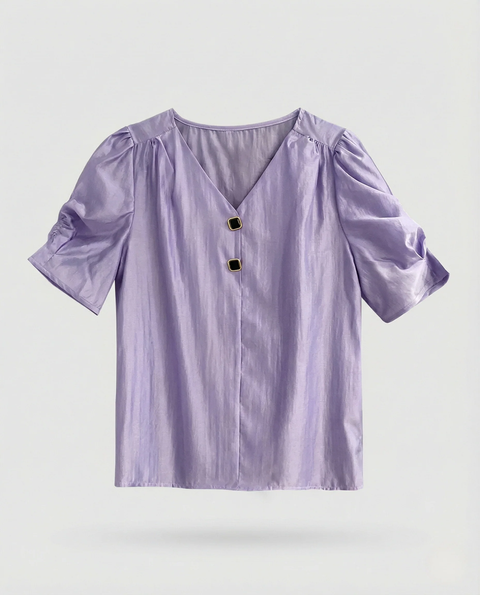 Damen Taillierte Kurzbluse mit Puffärmeln - Image 5