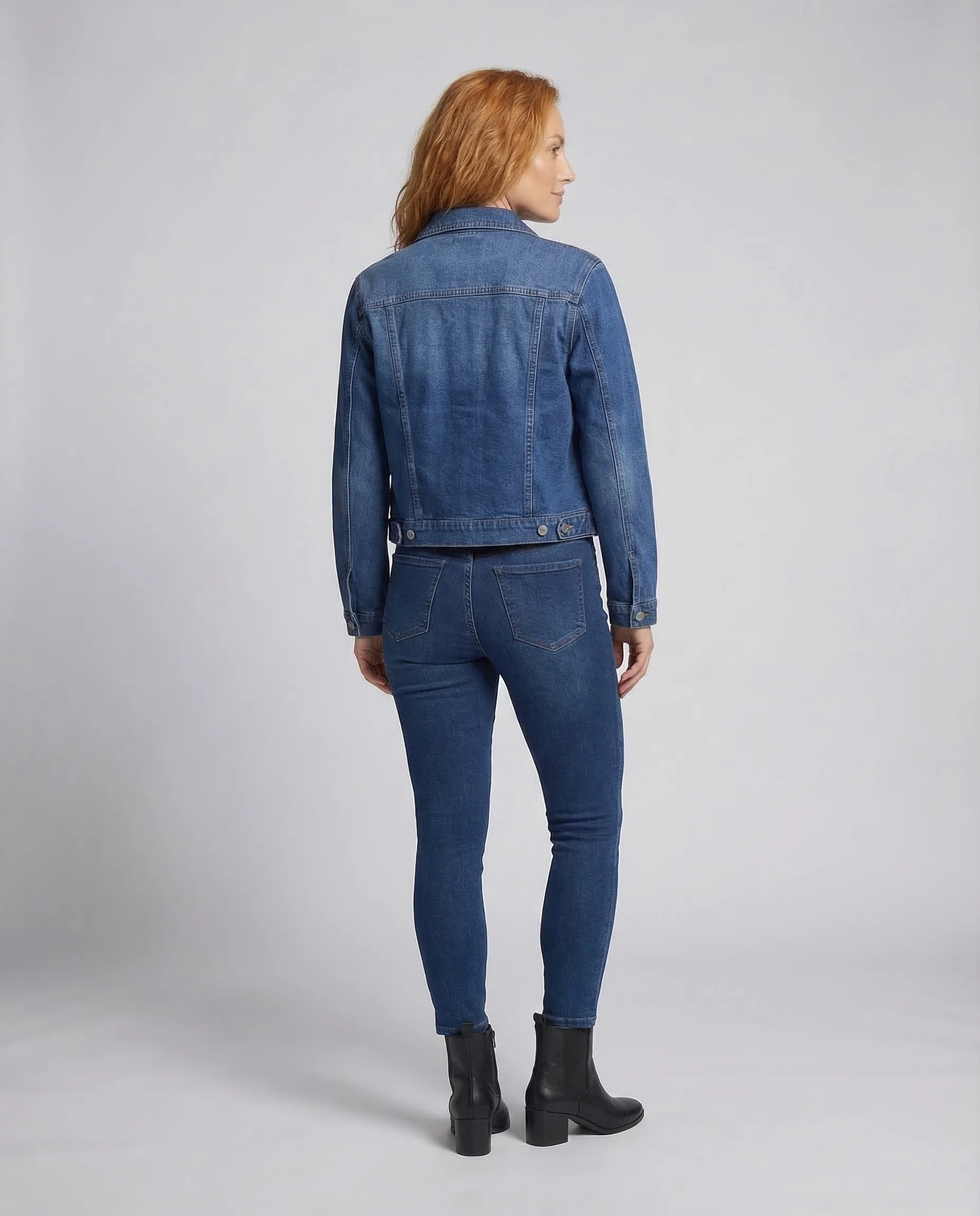 Damen Jeansjacke Tailliert Strass - Image 4