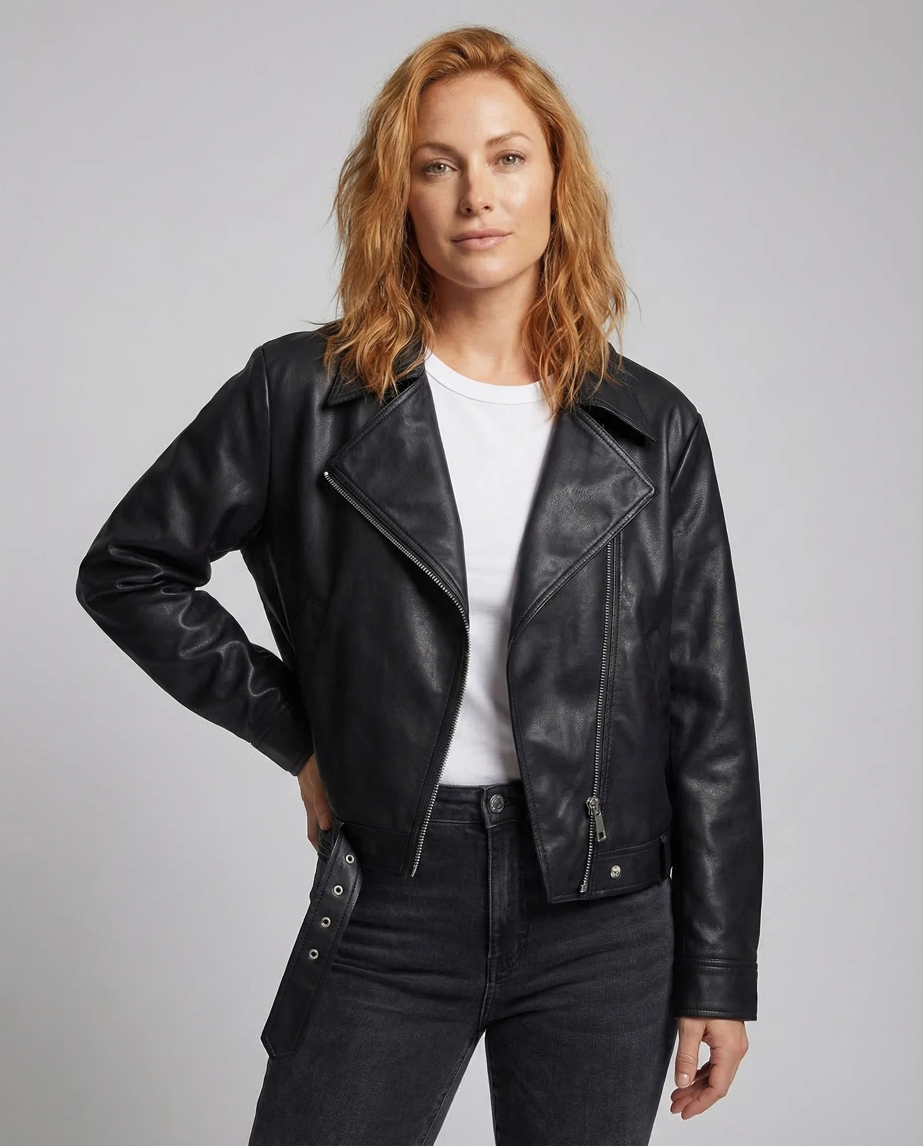 Damen Lederoptikjacke Teddyfutter - Image 2
