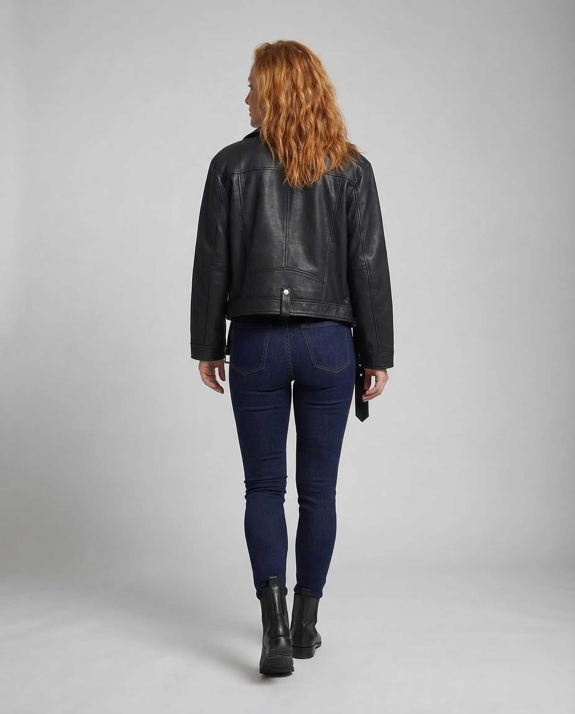 Damen Lederoptikjacke Teddyfutter - Image 4