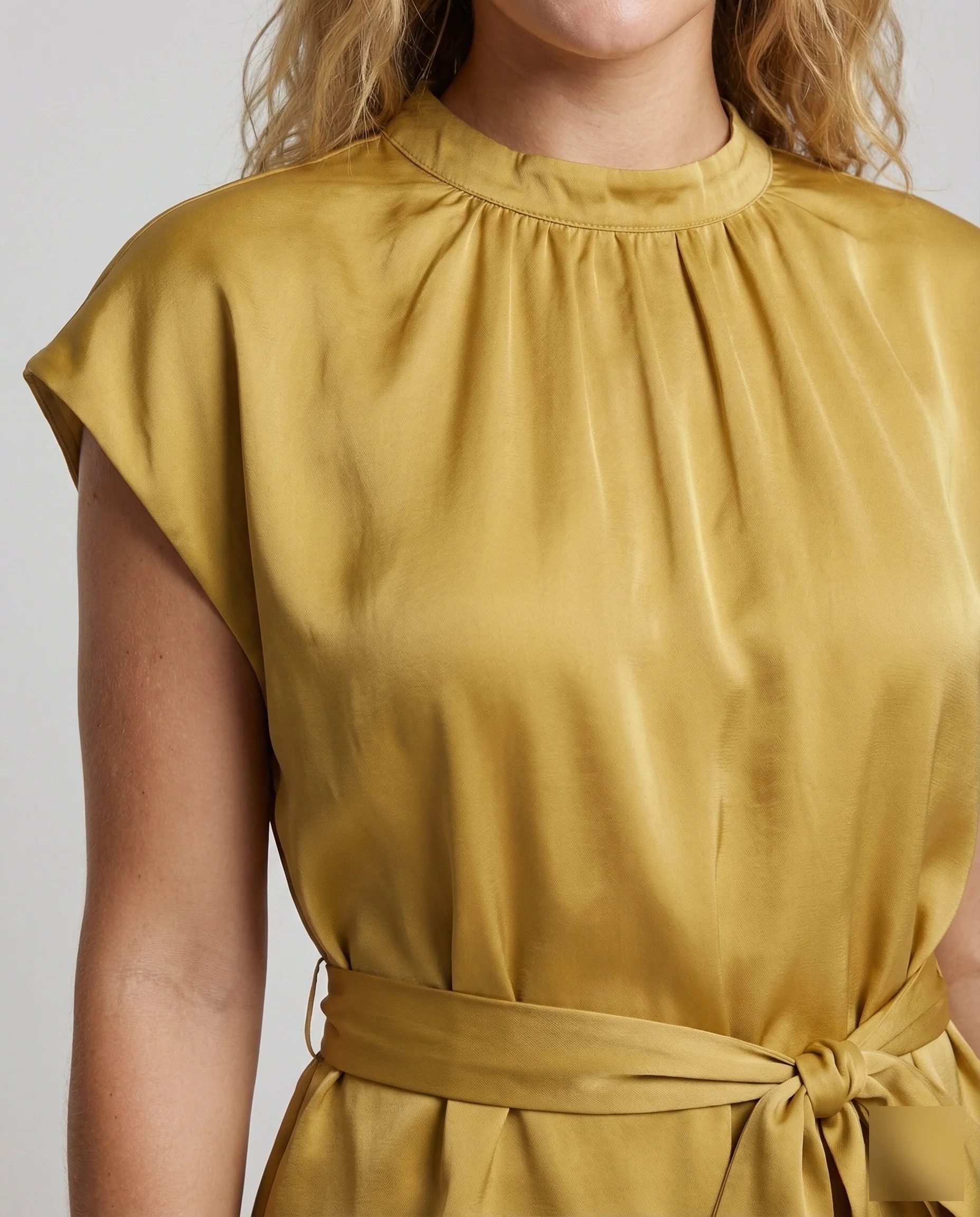 Damen Taillierte Satinbluse mit Fledermausärmeln - Image 3