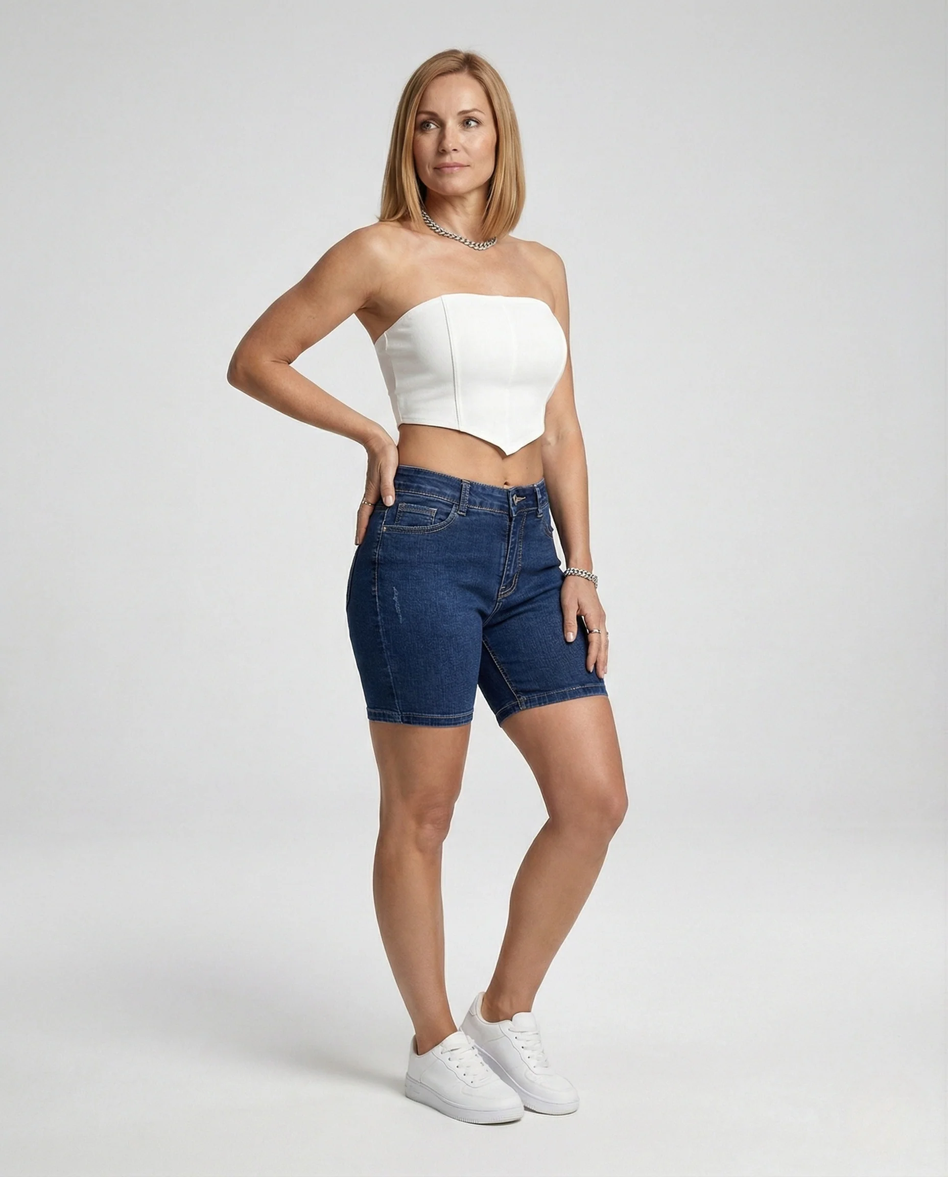Damen Stretch-Jeansshorts im Bermuda-Schnitt - Image 2