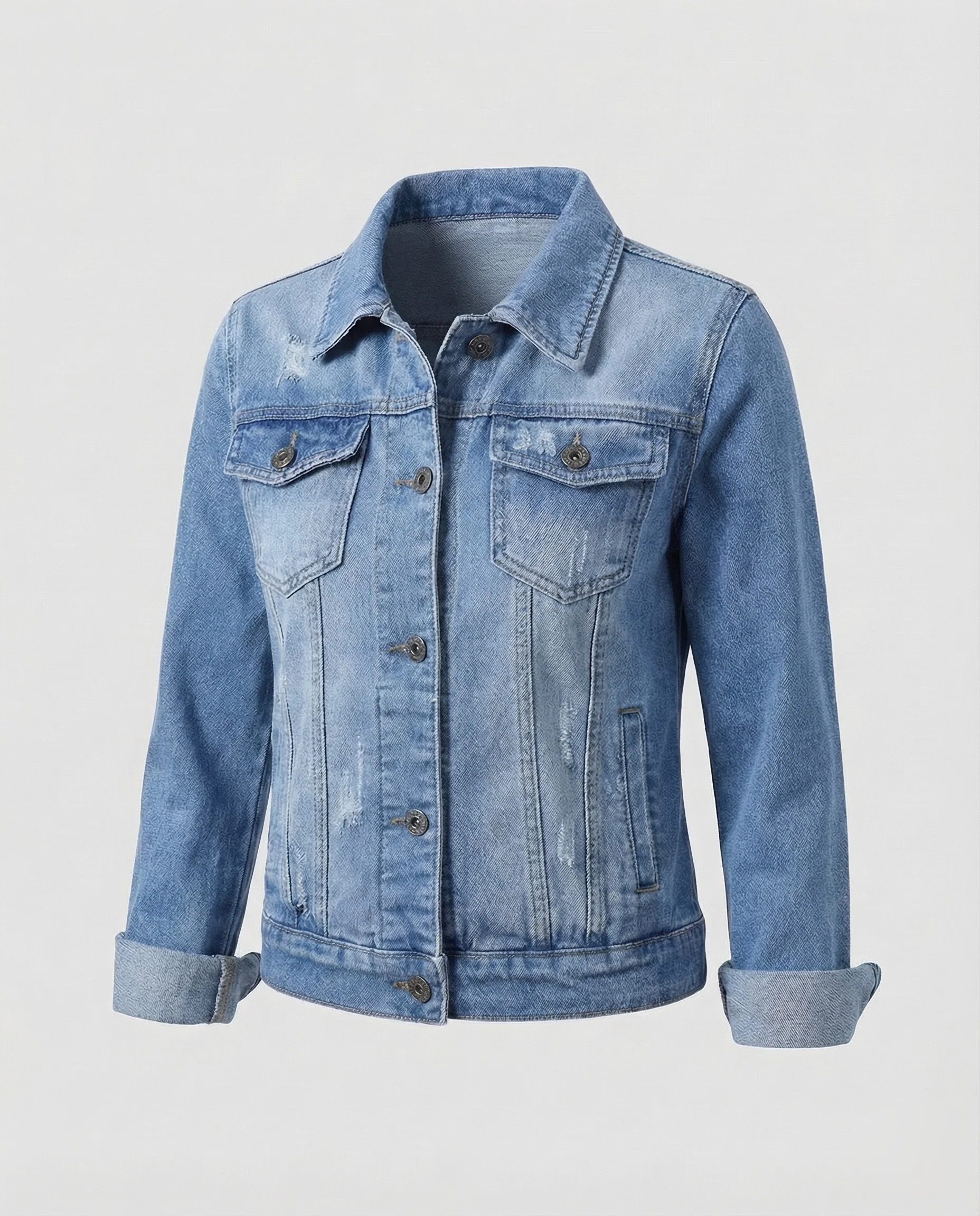 Damen Trucker Jeansjacke Used - Image 8