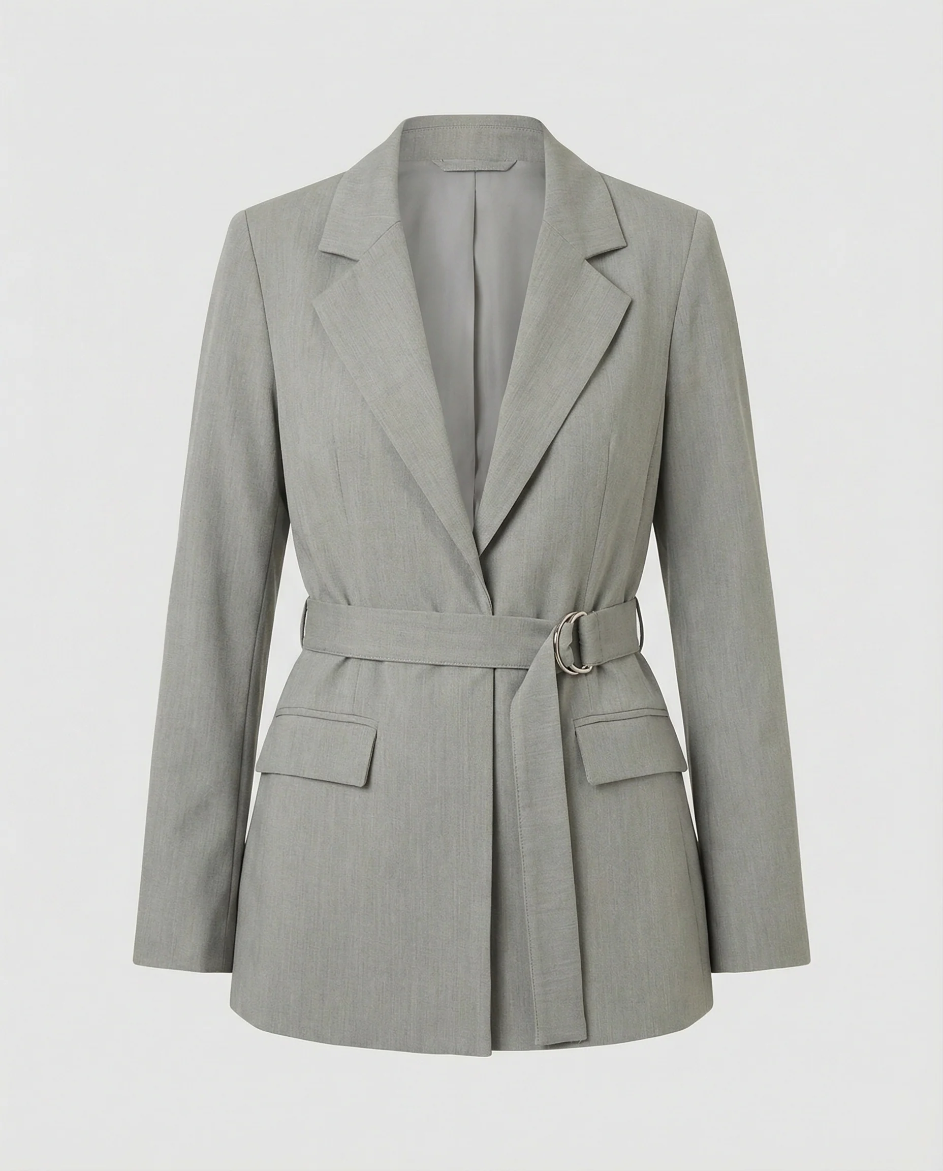 Taillierter Blazer Mit Bindegürtel Damen
