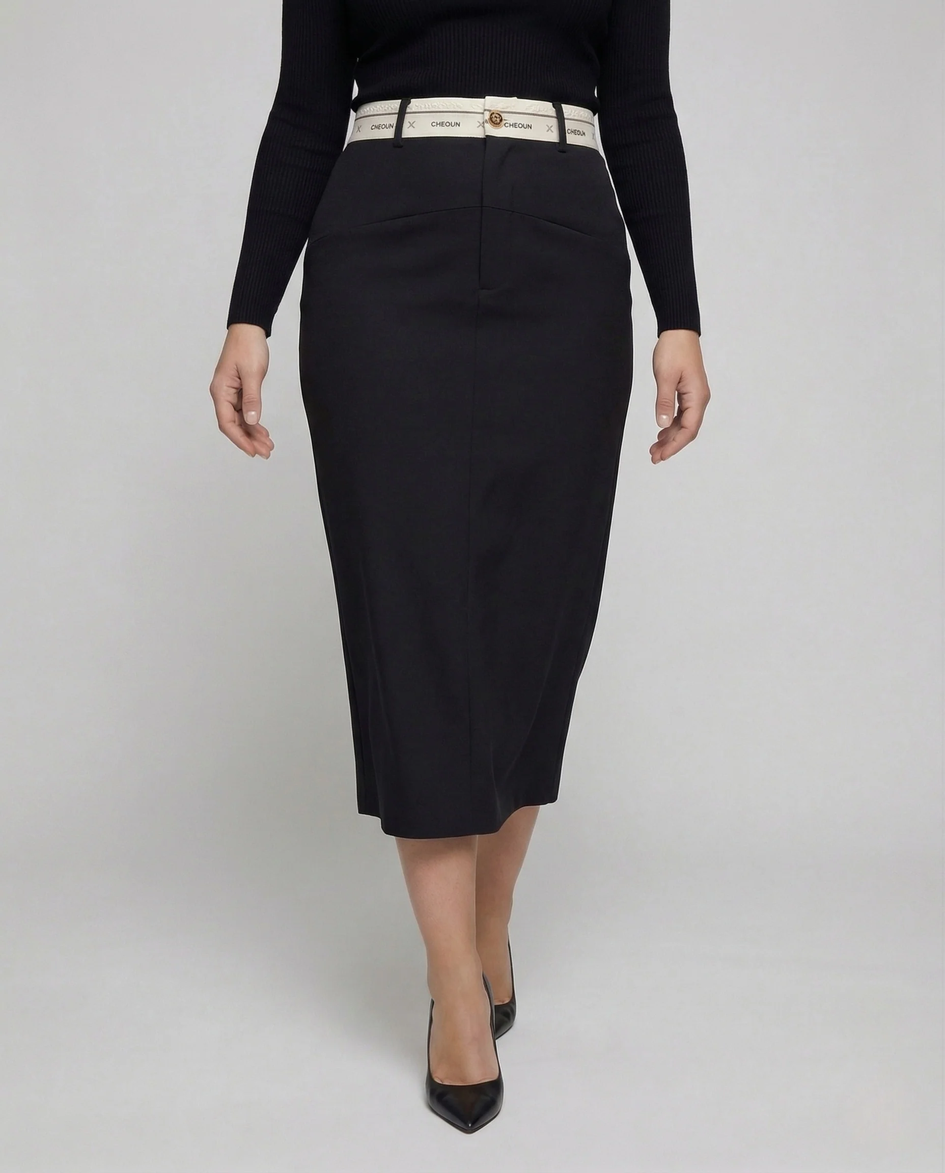 Damen Bleistiftrock High Waist Logobund - Image 2