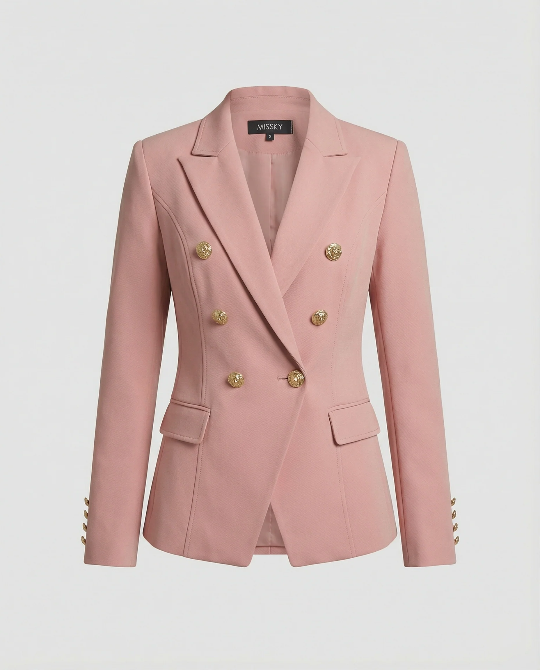 Taillierter Doppelreiher Blazer mit dekorativen Schmuckknöpfen und Pattentaschen Heidi Mode - Image 5