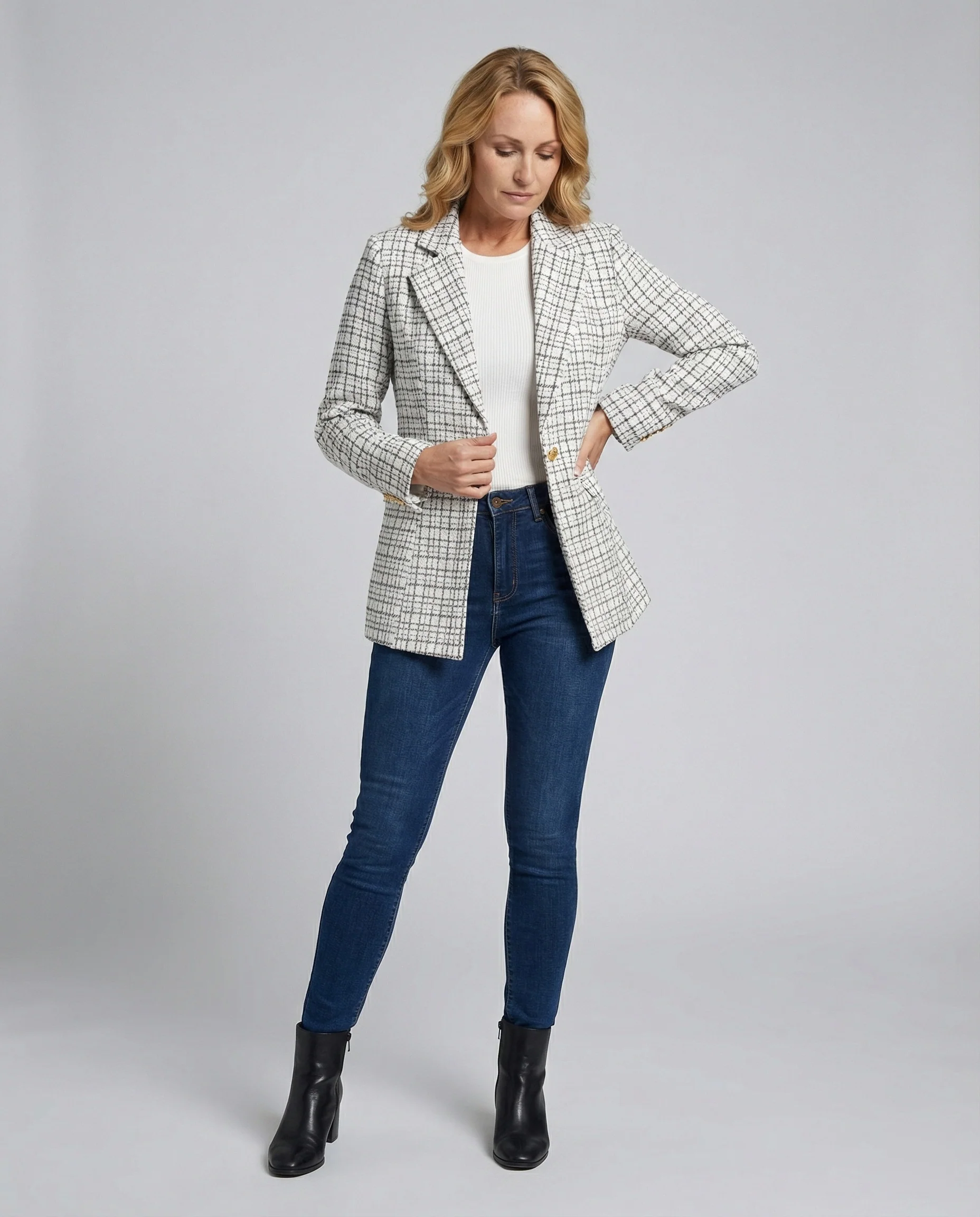 Damen Blazer Hahnentritt tailliert - Image 8