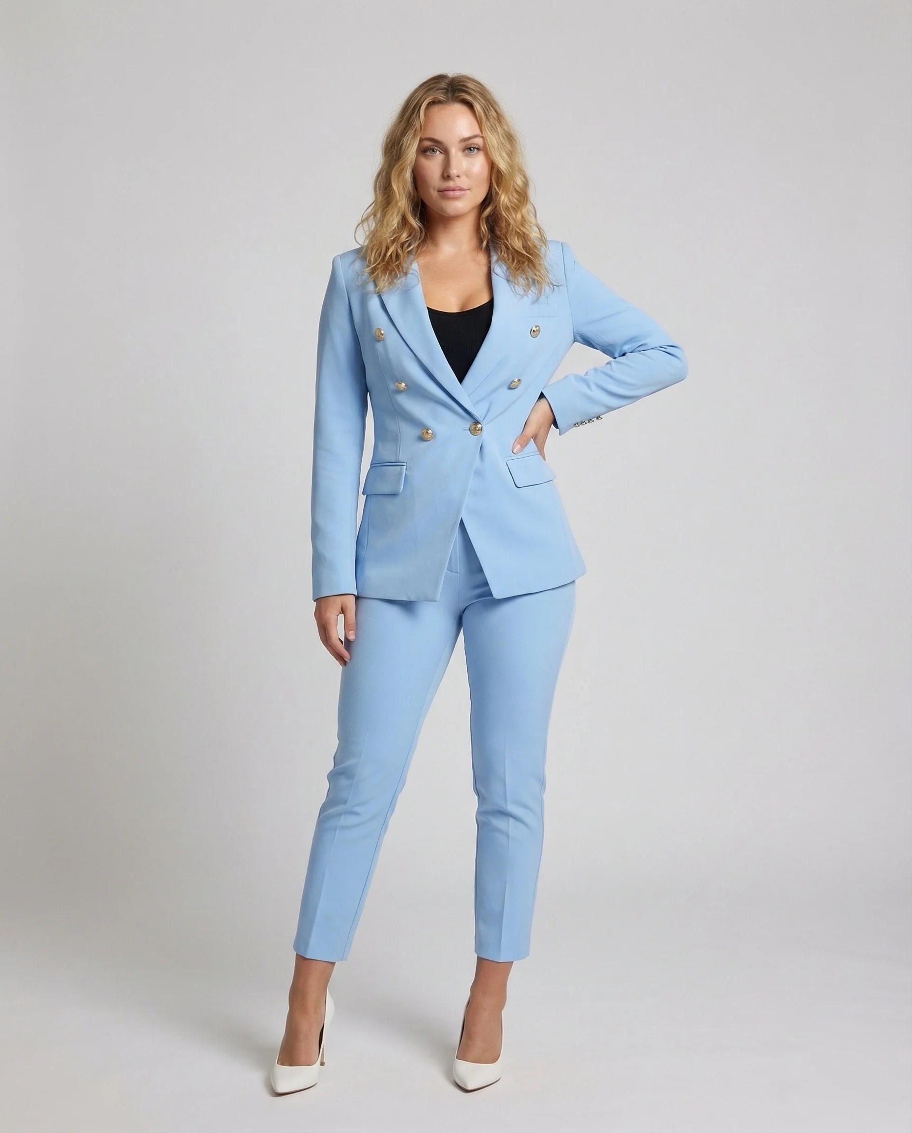 Damen Hosenanzug mit zweireihigem Blazer