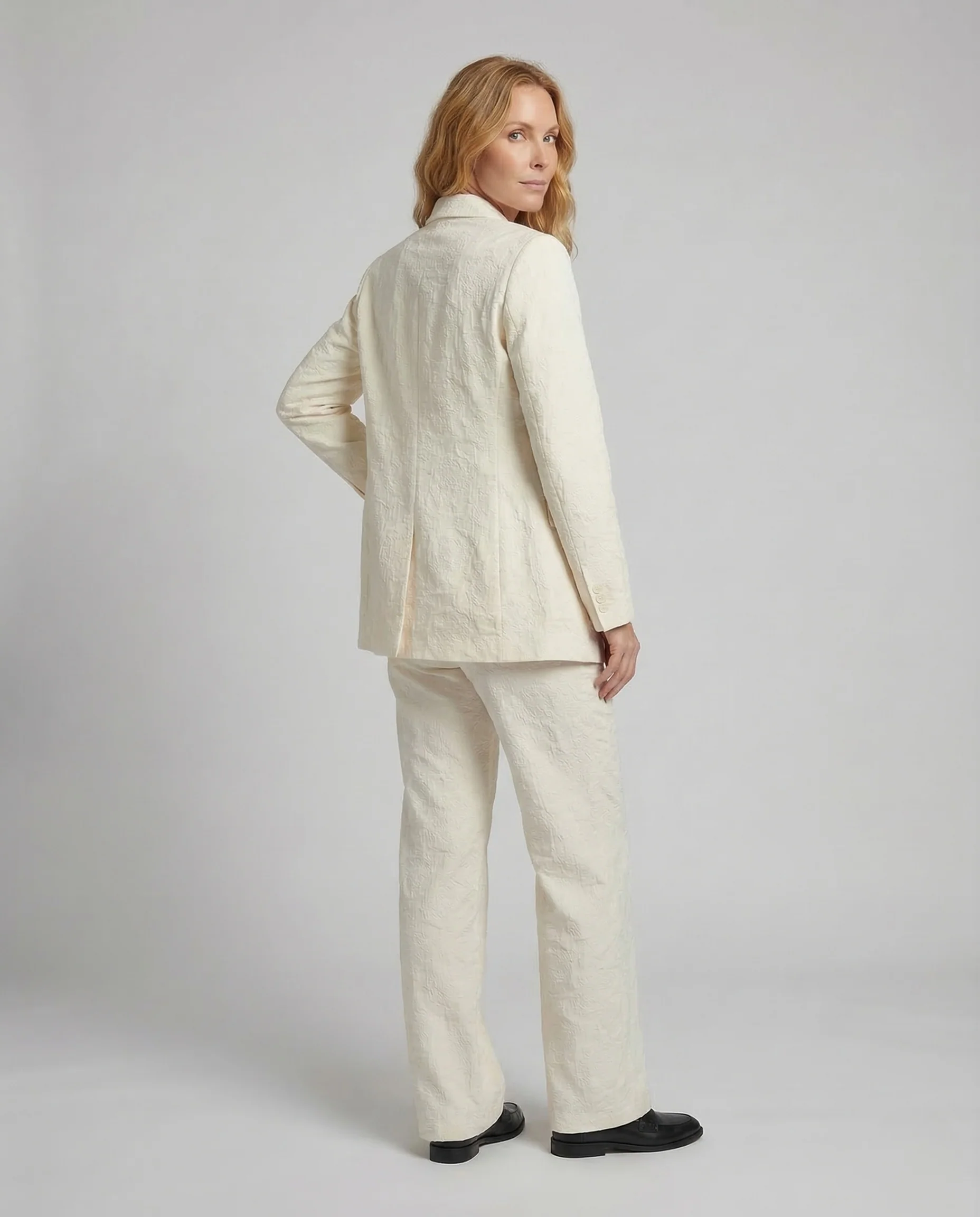 Damen Jacquard Blazer Hose Set - Image 3