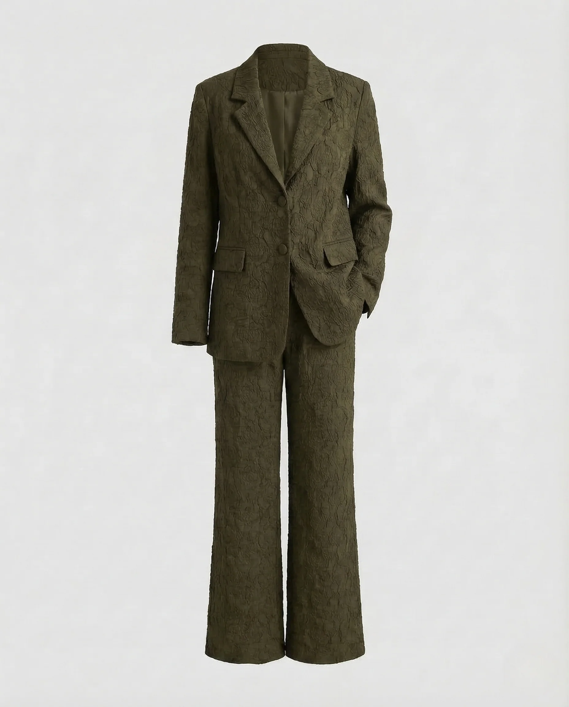 Damen Jacquard Blazer Hose Set - Image 7
