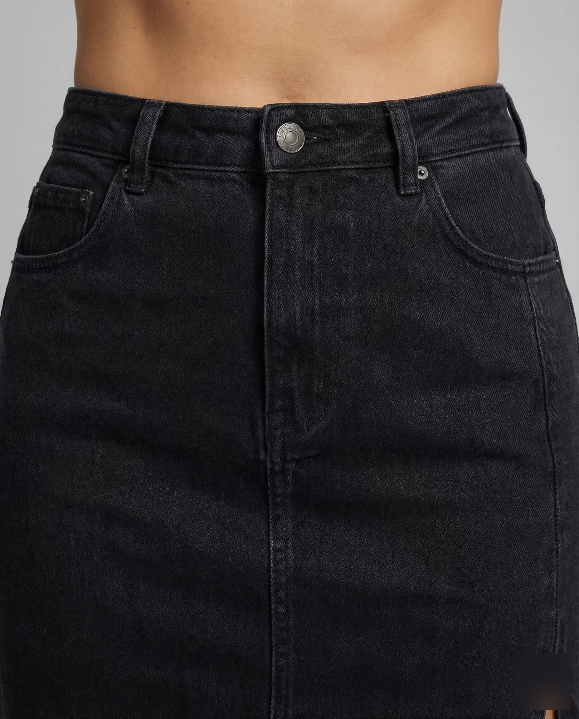 Damen Jeans Midirock Schlitz - Image 3