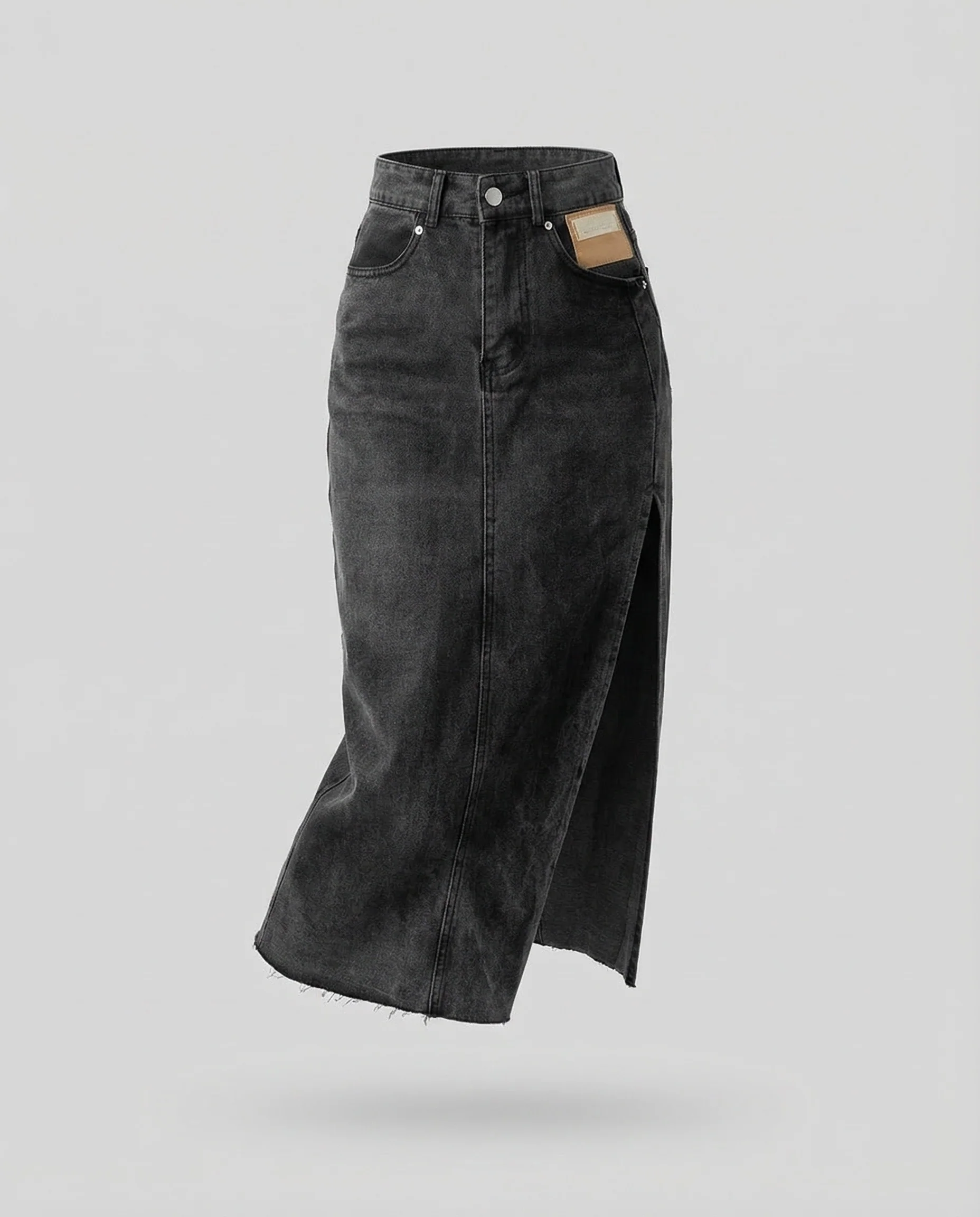 Damen Jeans Midirock Schlitz - Image 5
