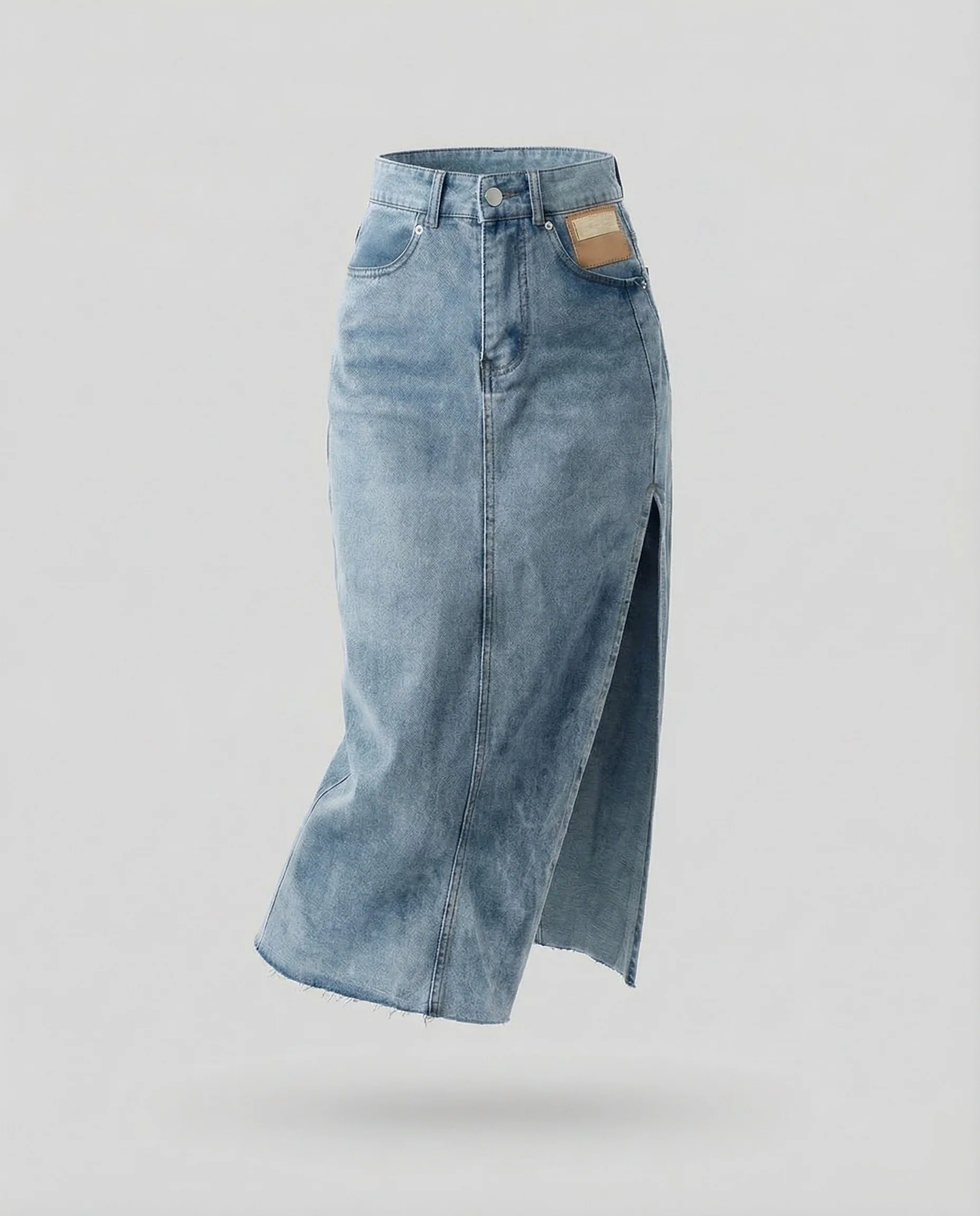Damen Jeans Midirock Schlitz - Image 6