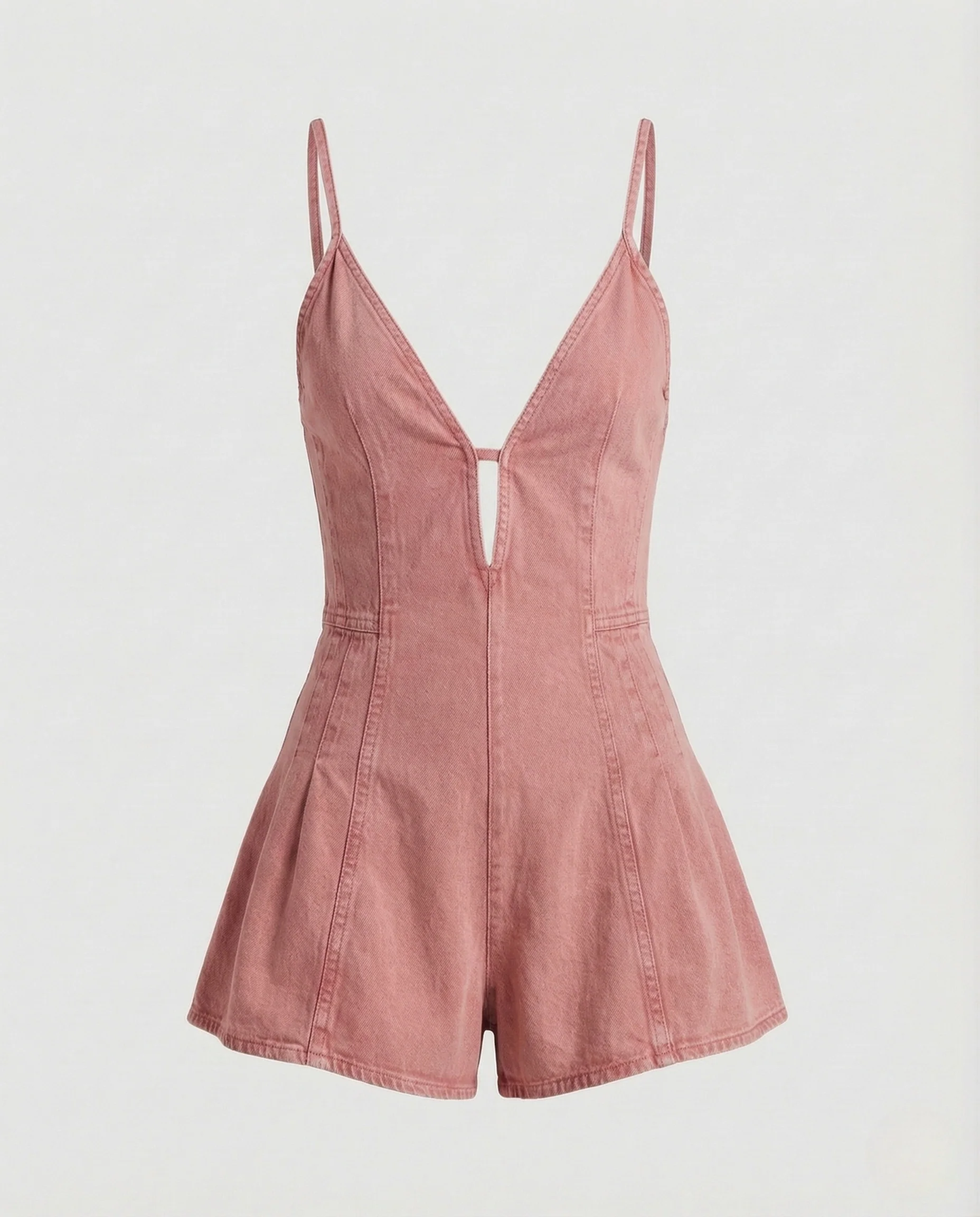 Damen Jeans Overall Tailliert Spaghettiträger V Ausschnitt - Image 6