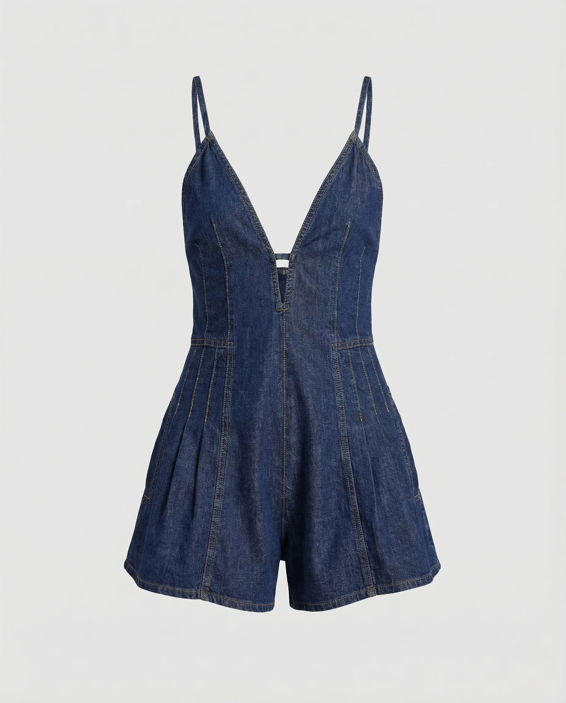 Damen Jeans Overall Tailliert mit Faltenrock - Image 5