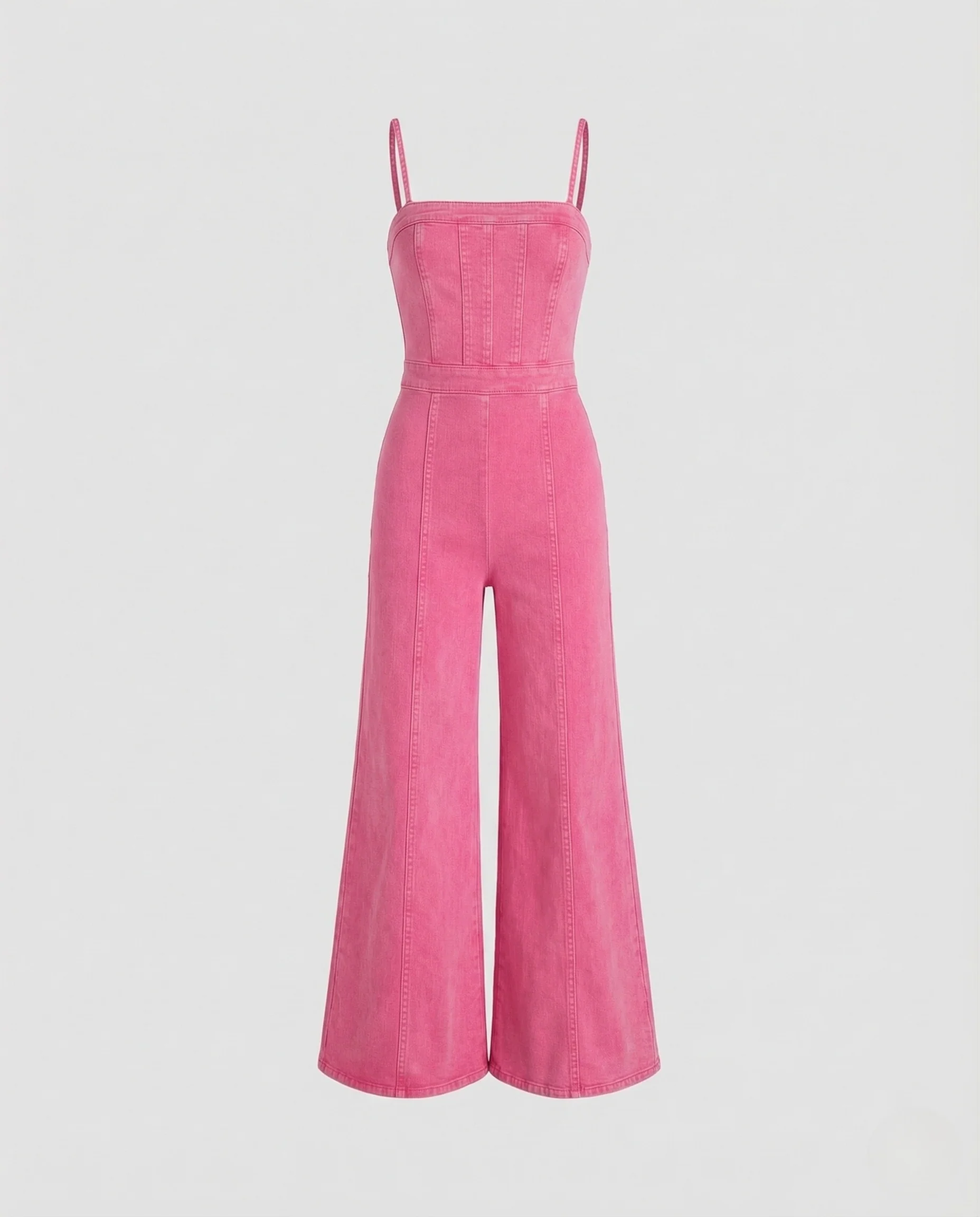 Damen Korsagen Denim Overall mit Schlagbein - Image 4