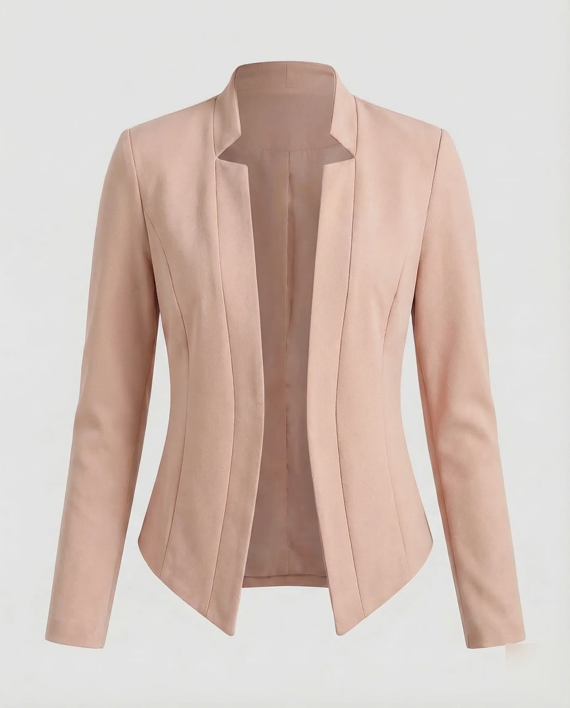 Damen Jersey Blazer Kragenlos - Image 11