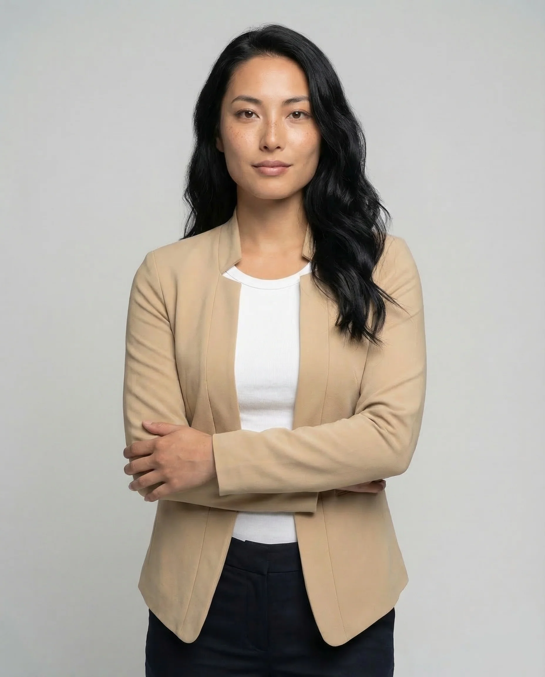 Damen Jersey Blazer Kragenlos - Image 2