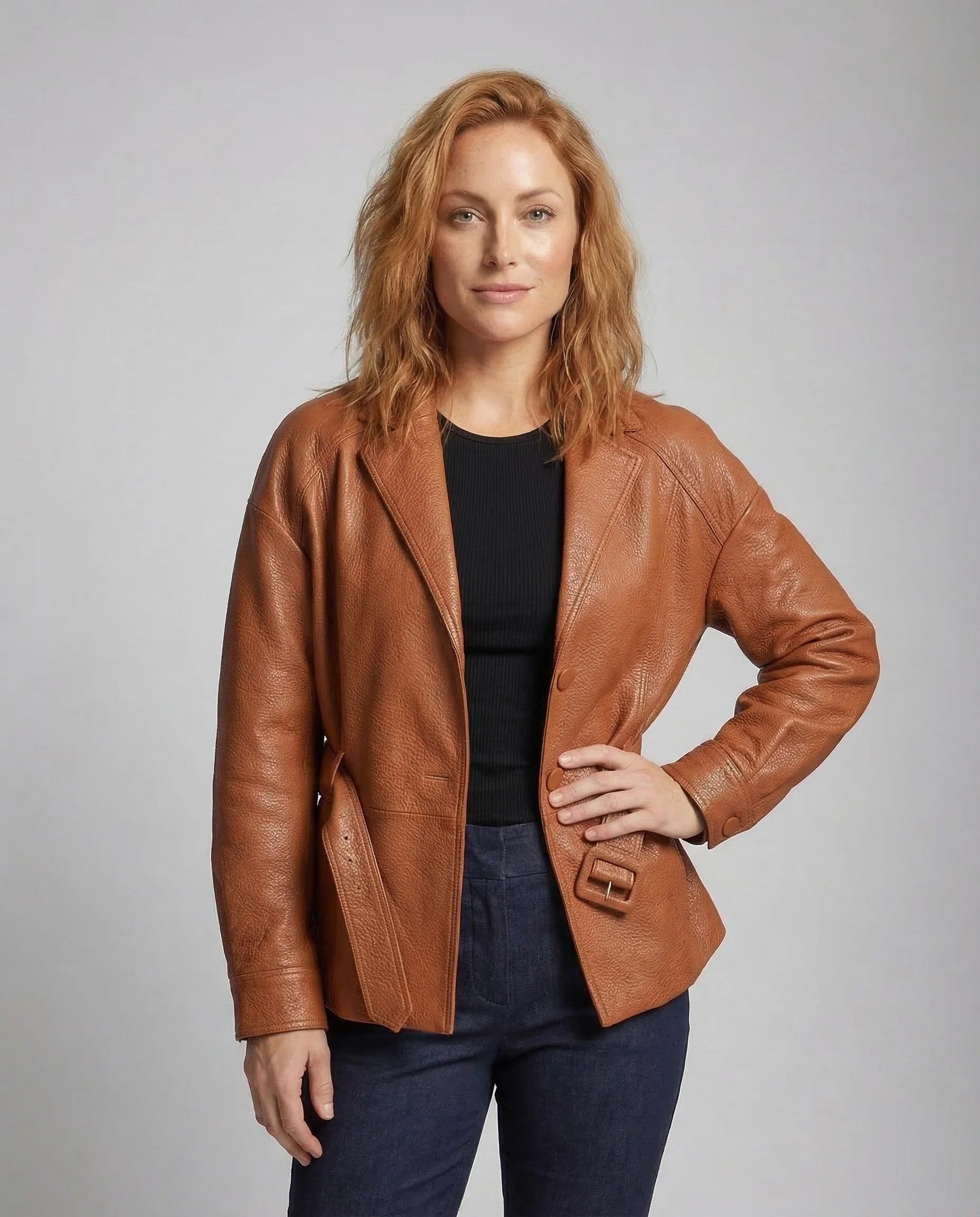Damen Kunstleder Blazer Gürtel - Image 2