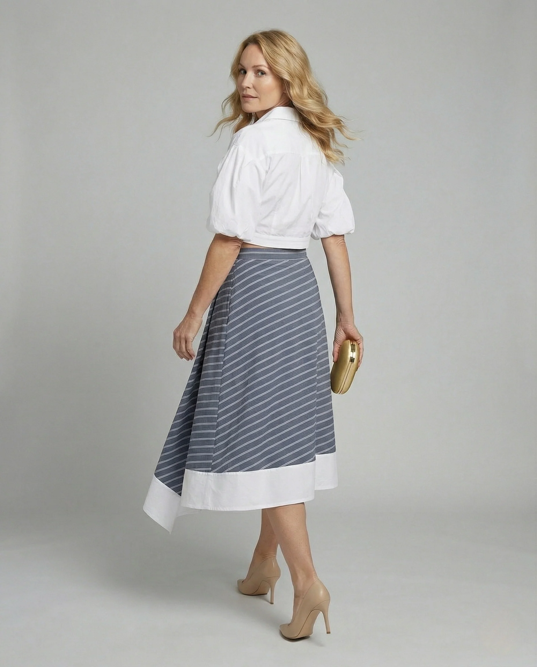 Rock Damen Midi Wickeloptik - Image 3