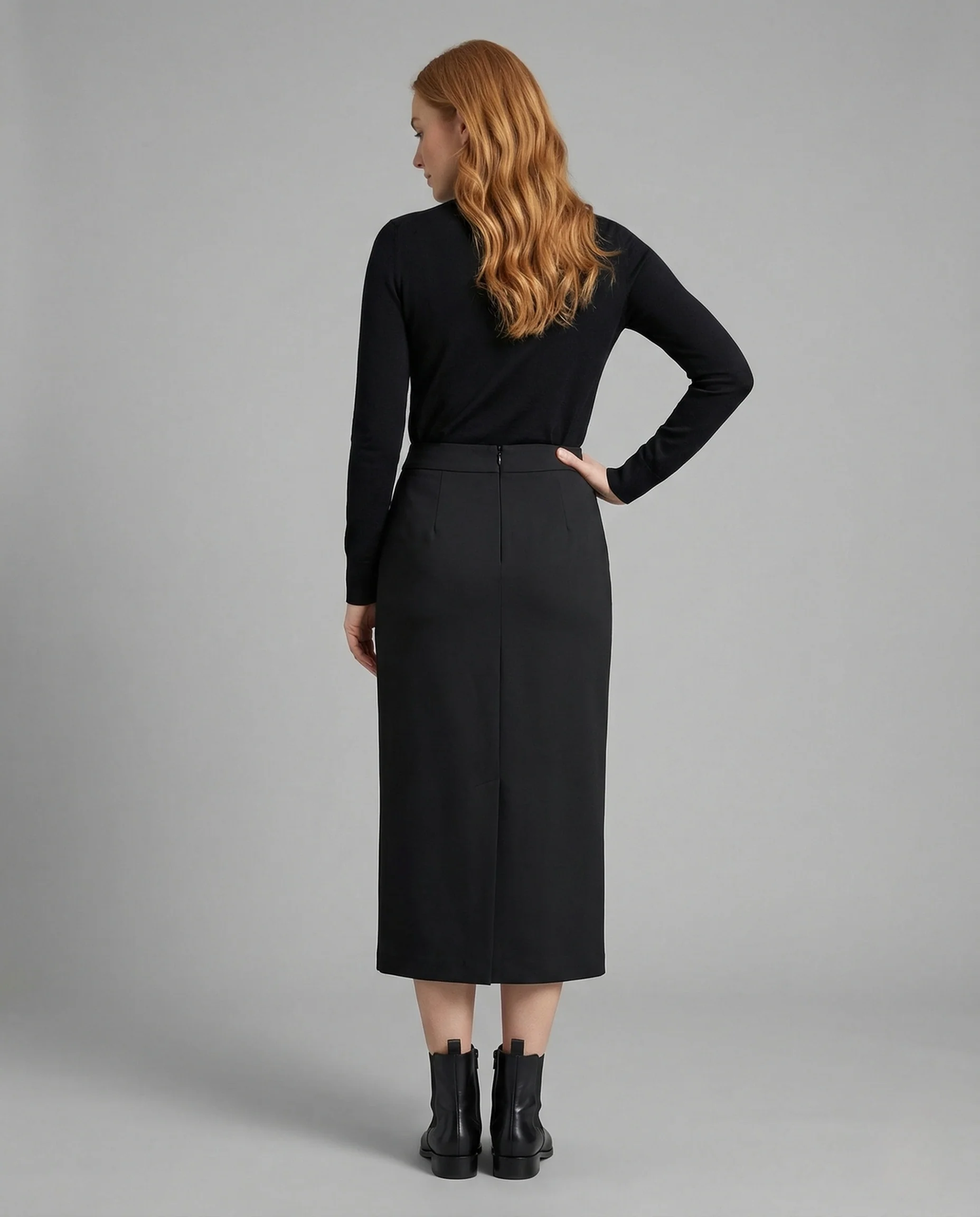 Damen Midirock Anzugstoff - Image 4