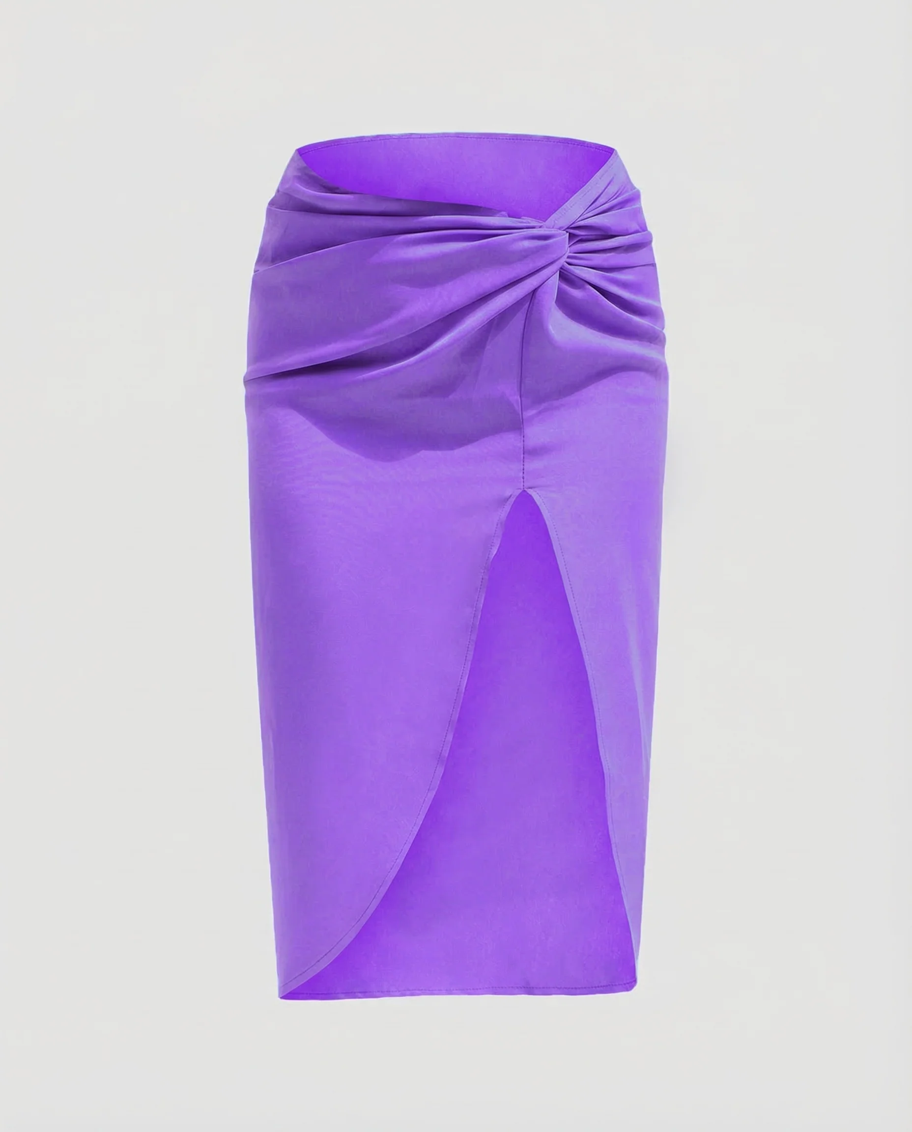 Damen Midirock Schlitz Drapiert - Image 4