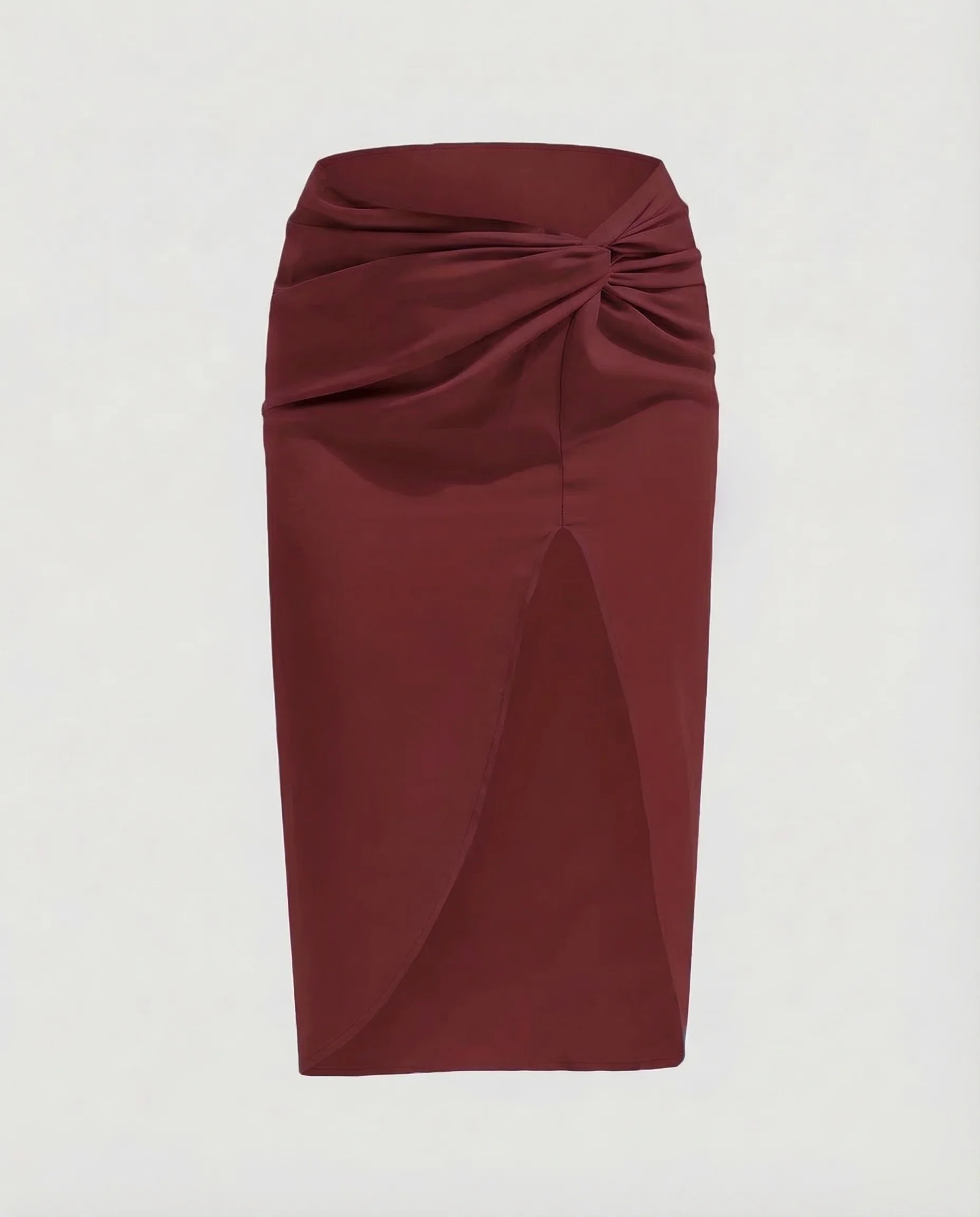 Damen Midirock Schlitz Drapiert - Image 8