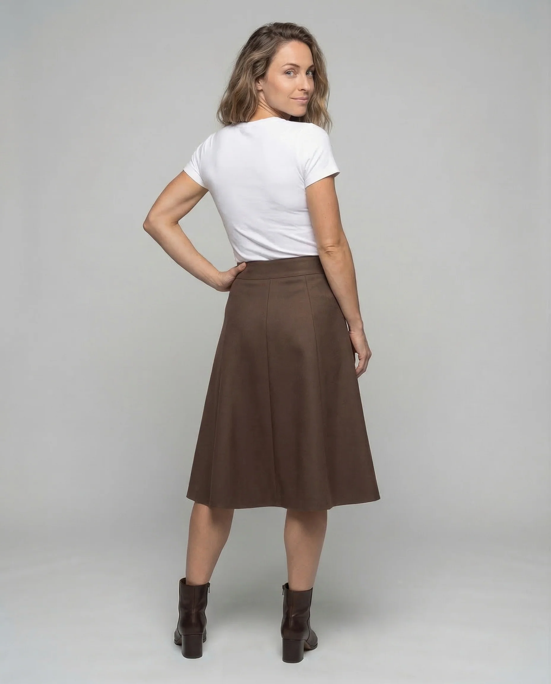 Damen Midirock High Waist A Linie - Image 4