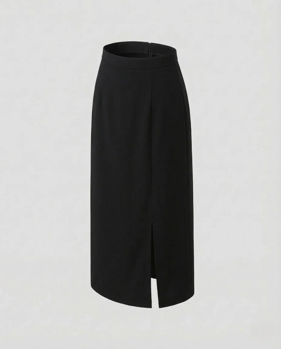 Damen Midirock Tailliert Seitenschlitz - Image 5