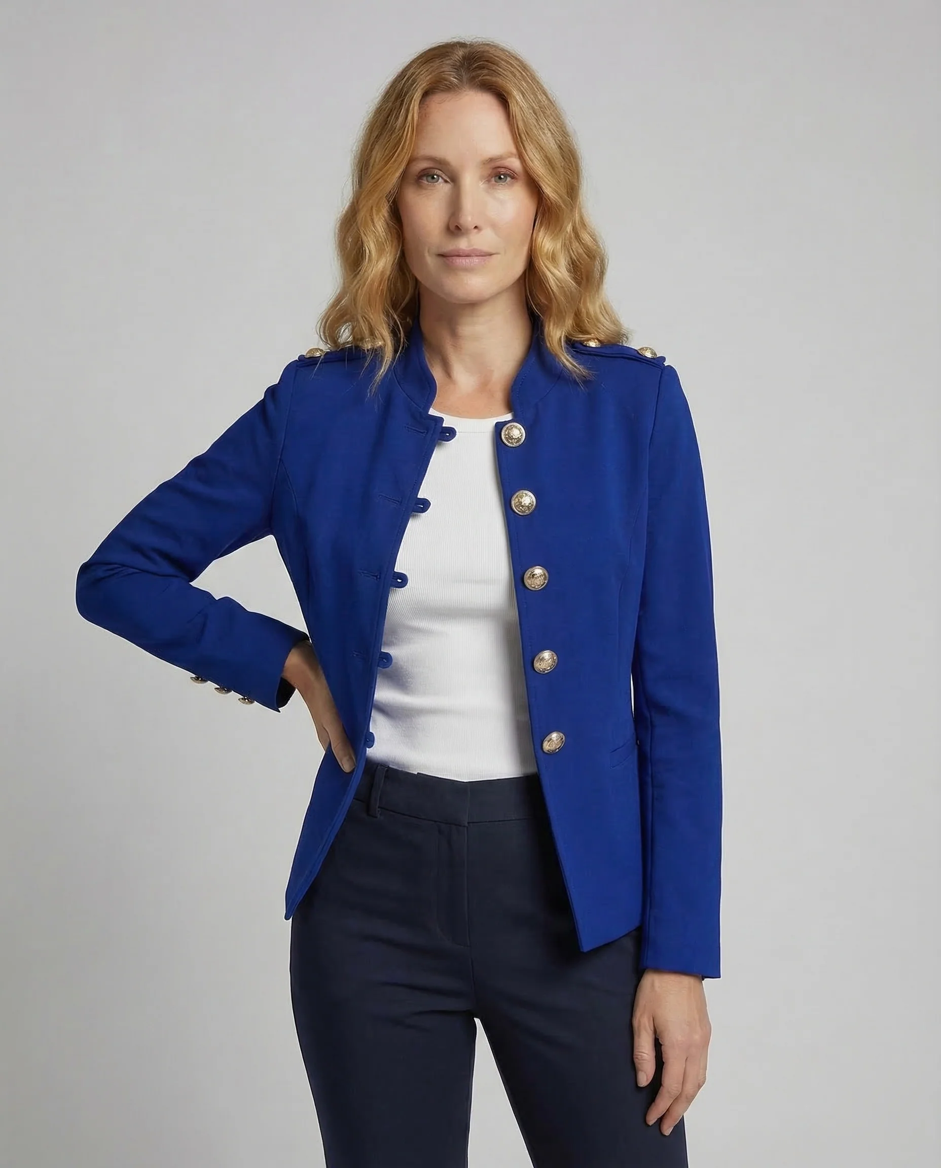 Damen Militär Blazer Stehkragen - Image 2