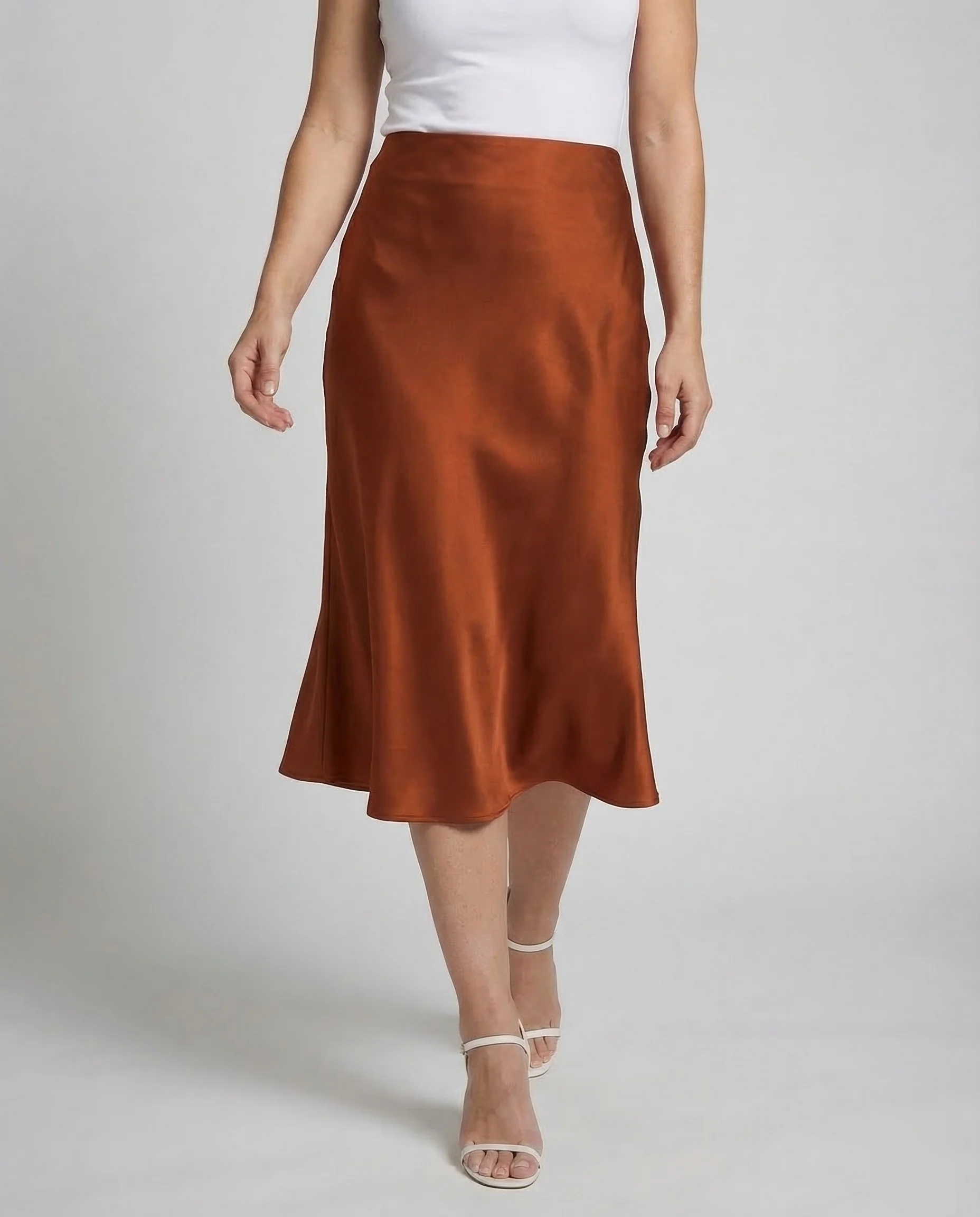 Damen Satin Midirock Tailliert - Image 2