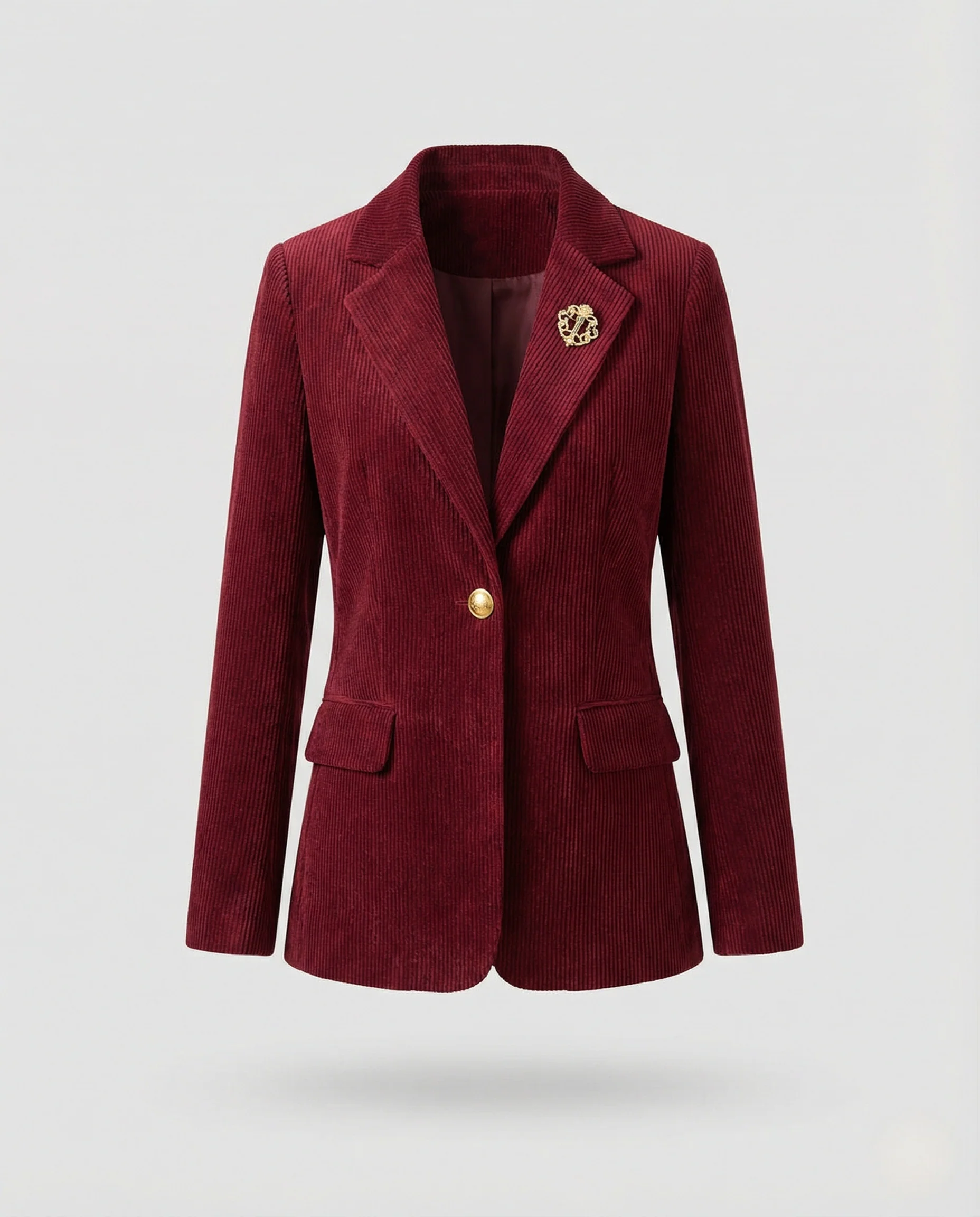 Taillierter Strukturstrick-Blazer mit Reverskragen Ein-Knopf-Verschluss und aufgesetzten Taschen Heidi Mode - Image 5