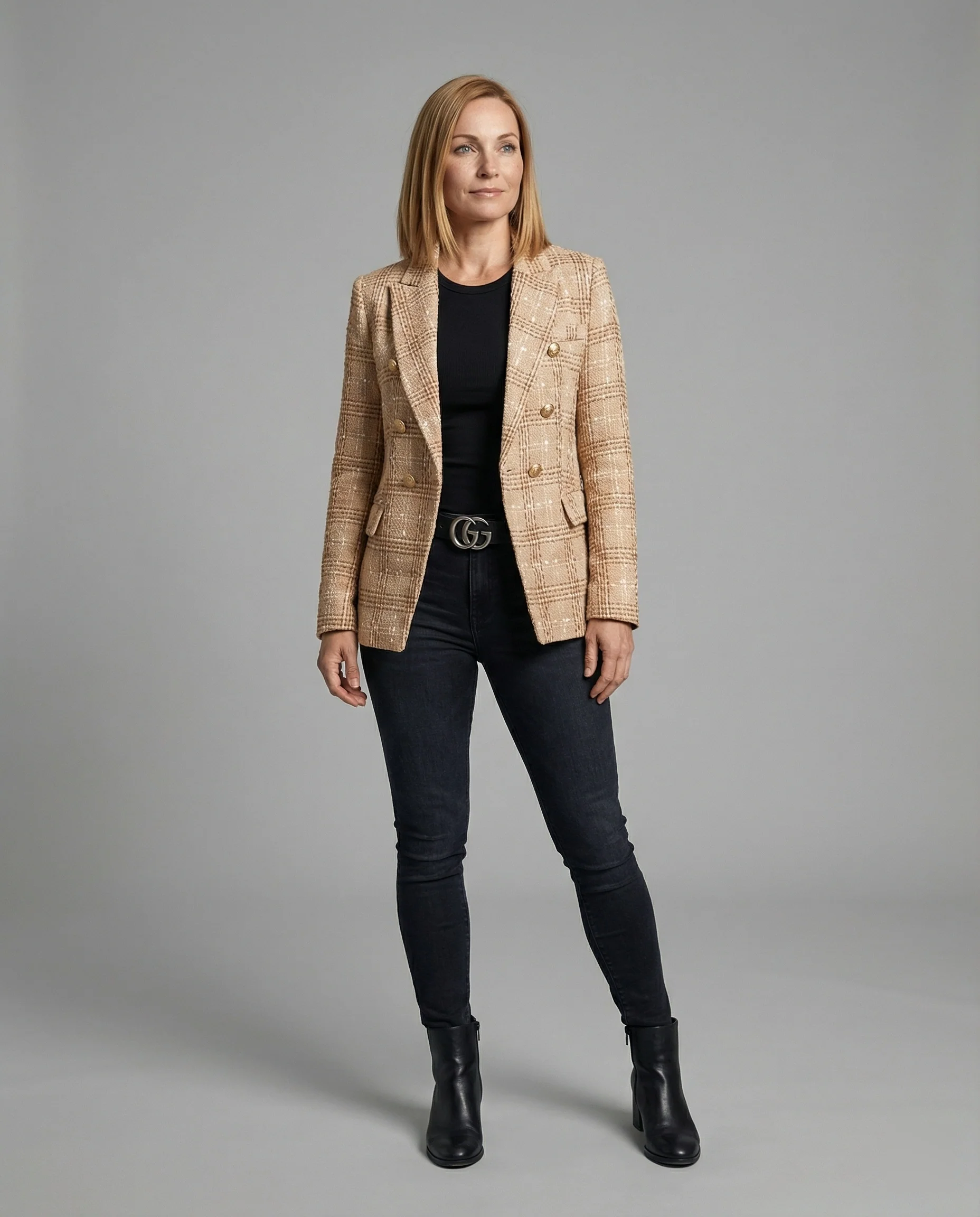 Damen Blazer Tweed Doppelreiher - Image 7