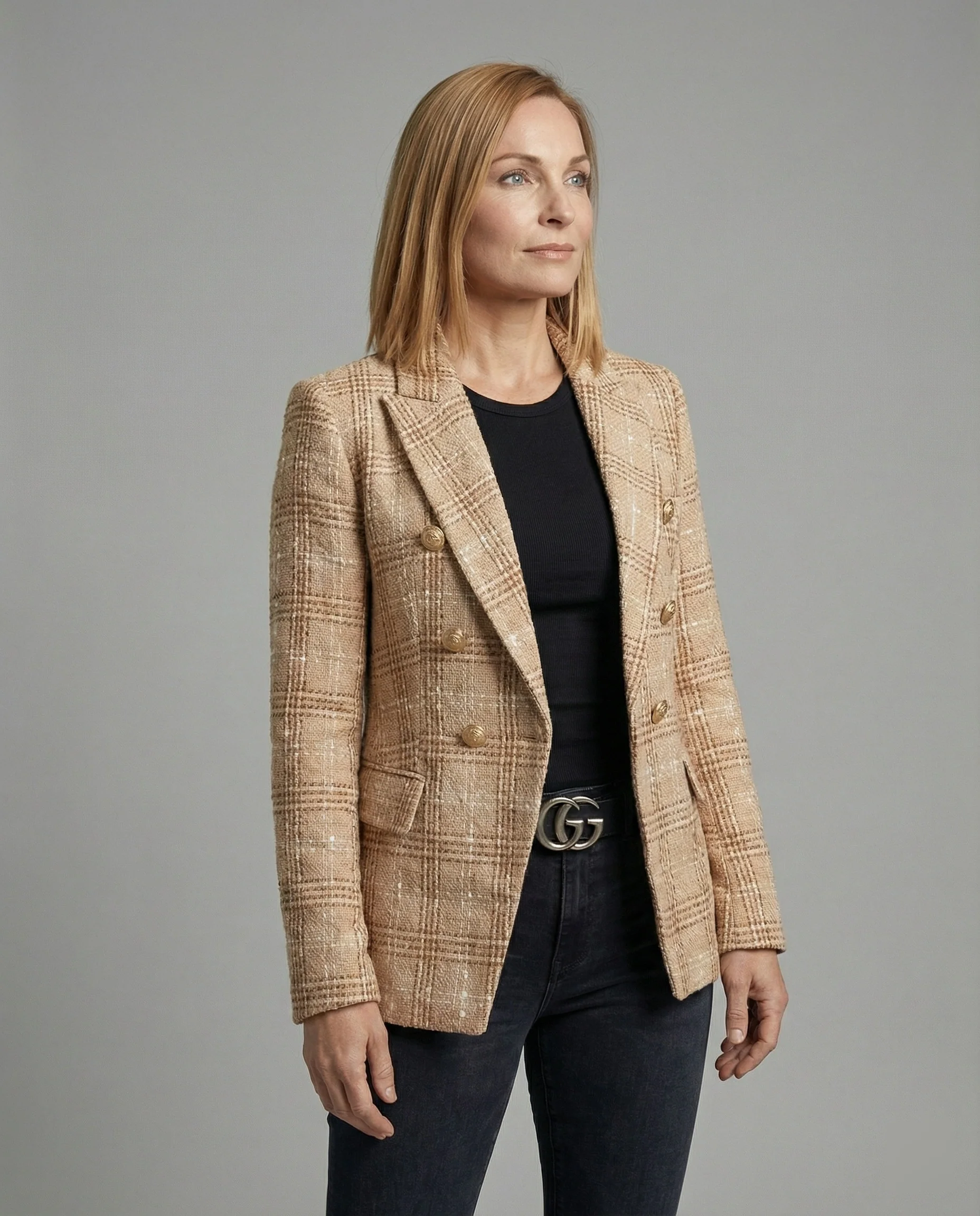 Damen Blazer Tweed Doppelreiher - Image 8